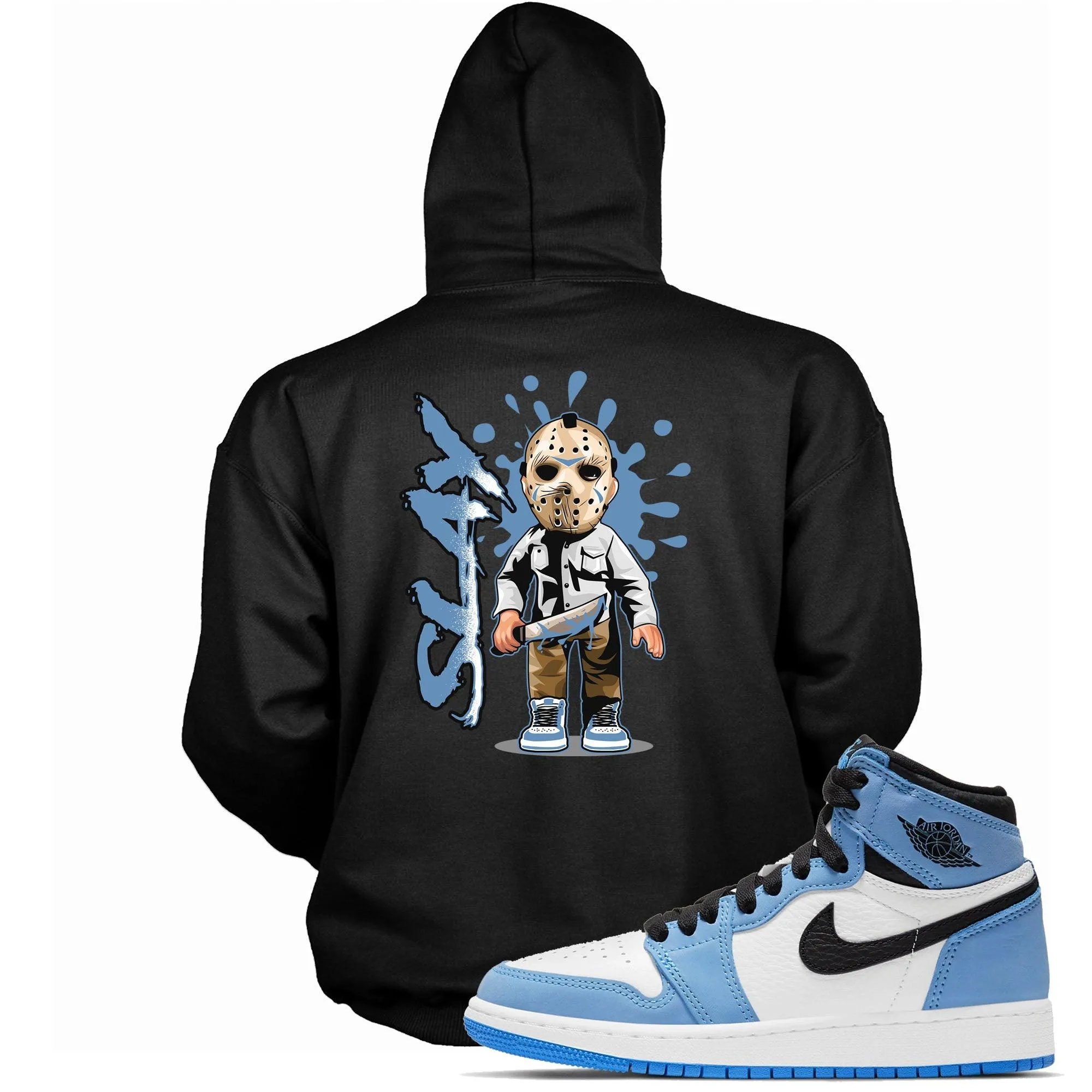 1 High White University Blue Black Hoodie Slay