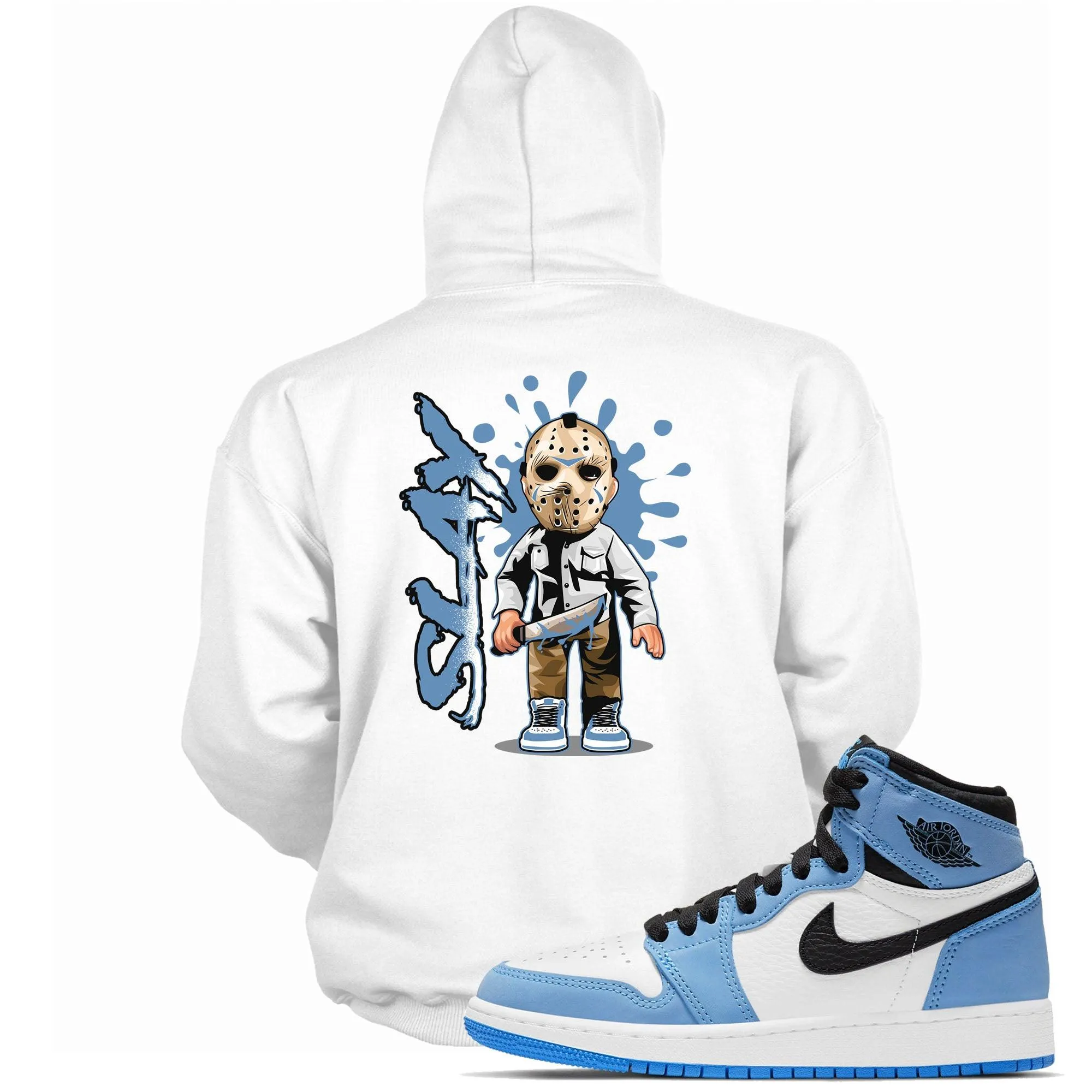 1 High White University Blue Black Hoodie Slay