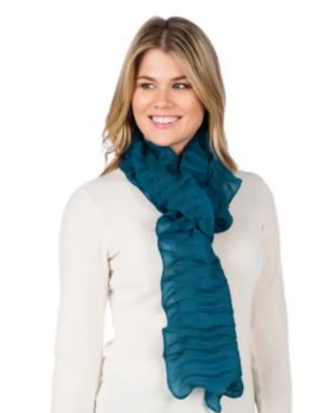 Alashan scarf, ruched merino wool