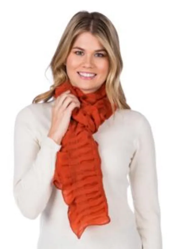 Alashan scarf, ruched merino wool