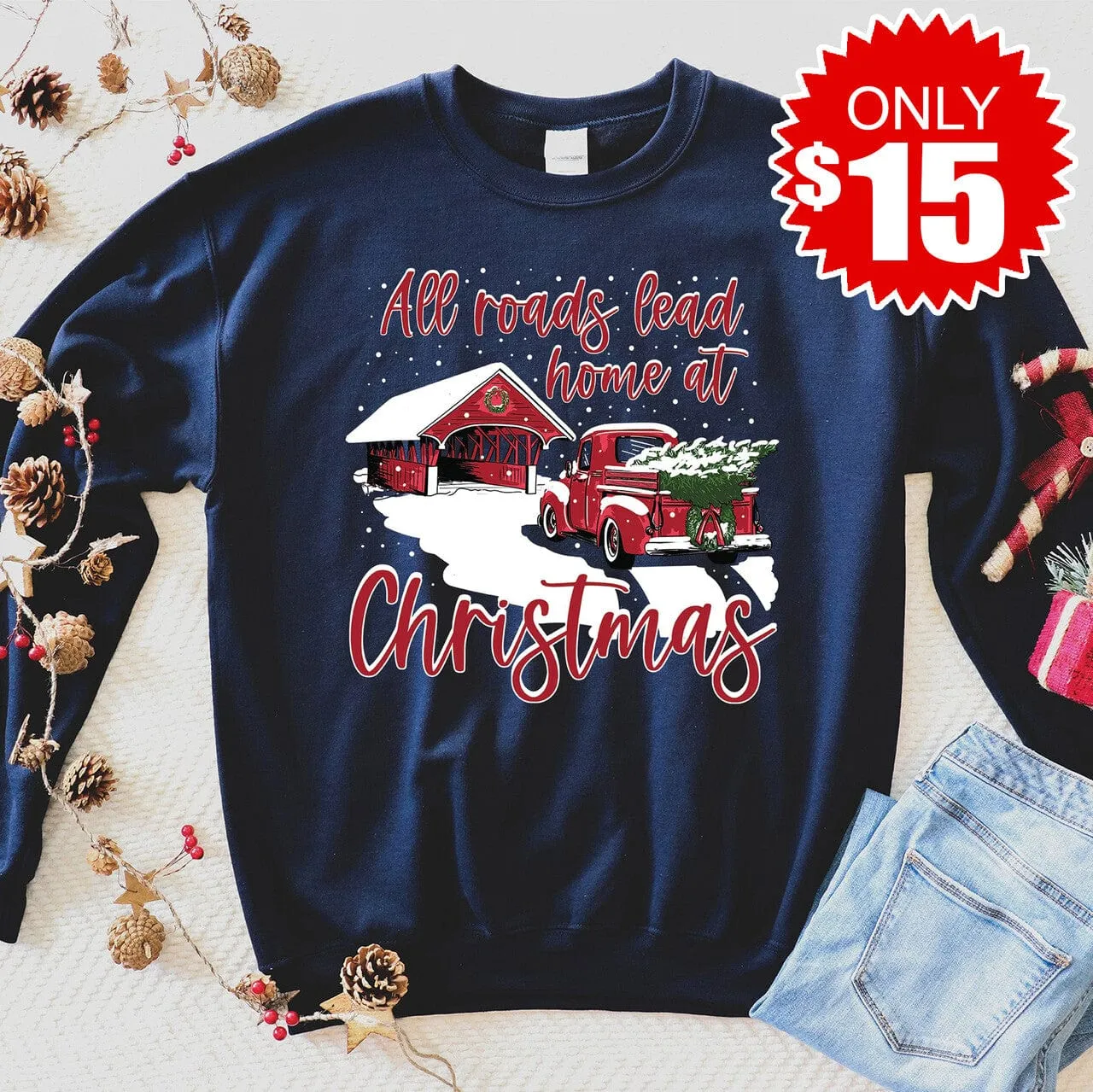 All Roads Christmas Bridge Sweatshirt - 15