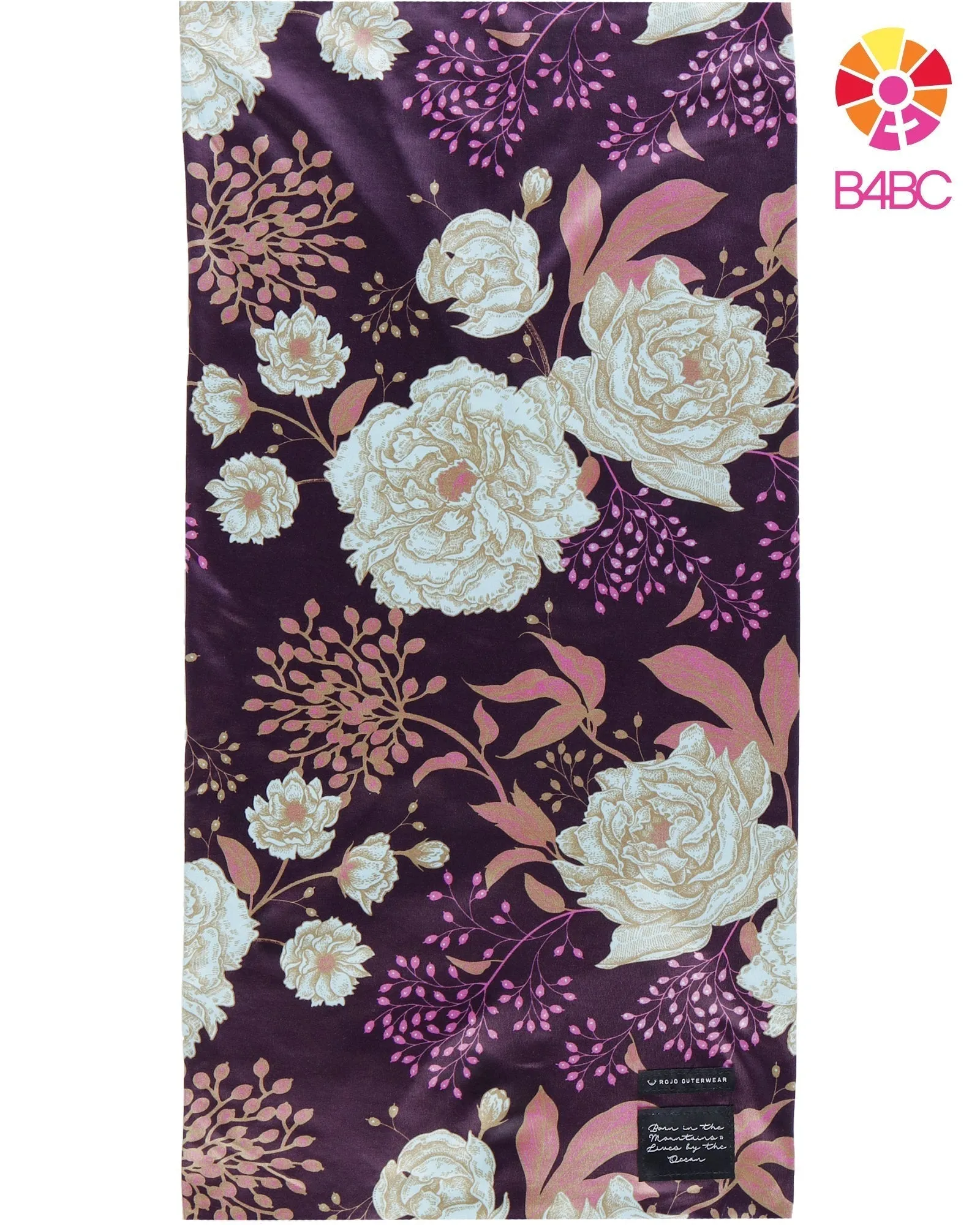 B4BC TUBE NECKWARMER-ENID FLORAL BLACKBERRY WINE