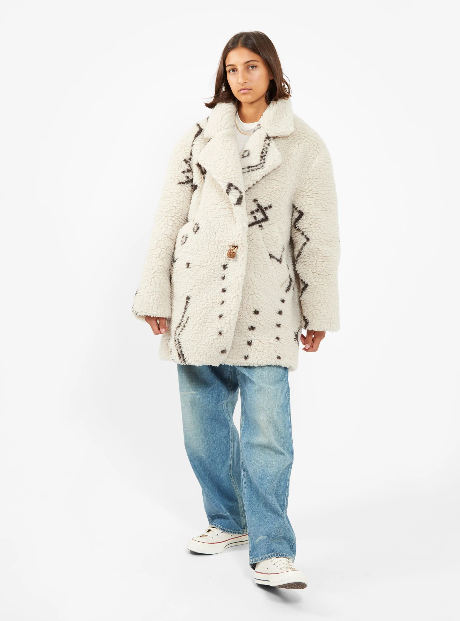 Beni Ourain Boa Fleece Jacket Off White