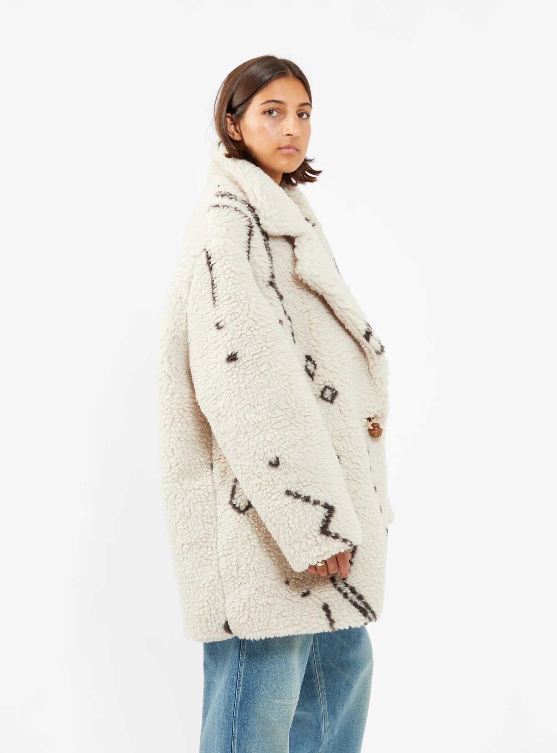 Beni Ourain Boa Fleece Jacket Off White