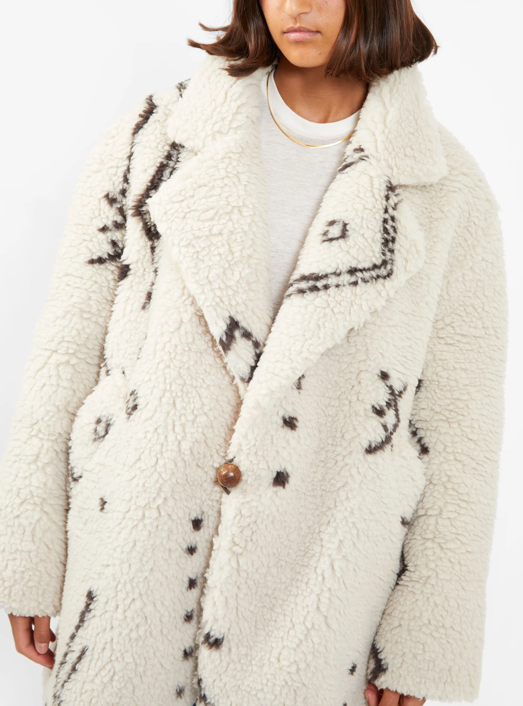 Beni Ourain Boa Fleece Jacket Off White