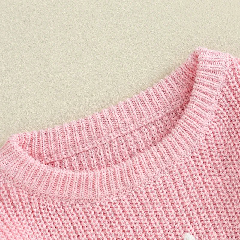 BESTIES - Pink Baby Girl Deluxe Sweater Layette Fall Winter