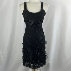 Black Vintage Feathers Cocktail Veranique Young Dress