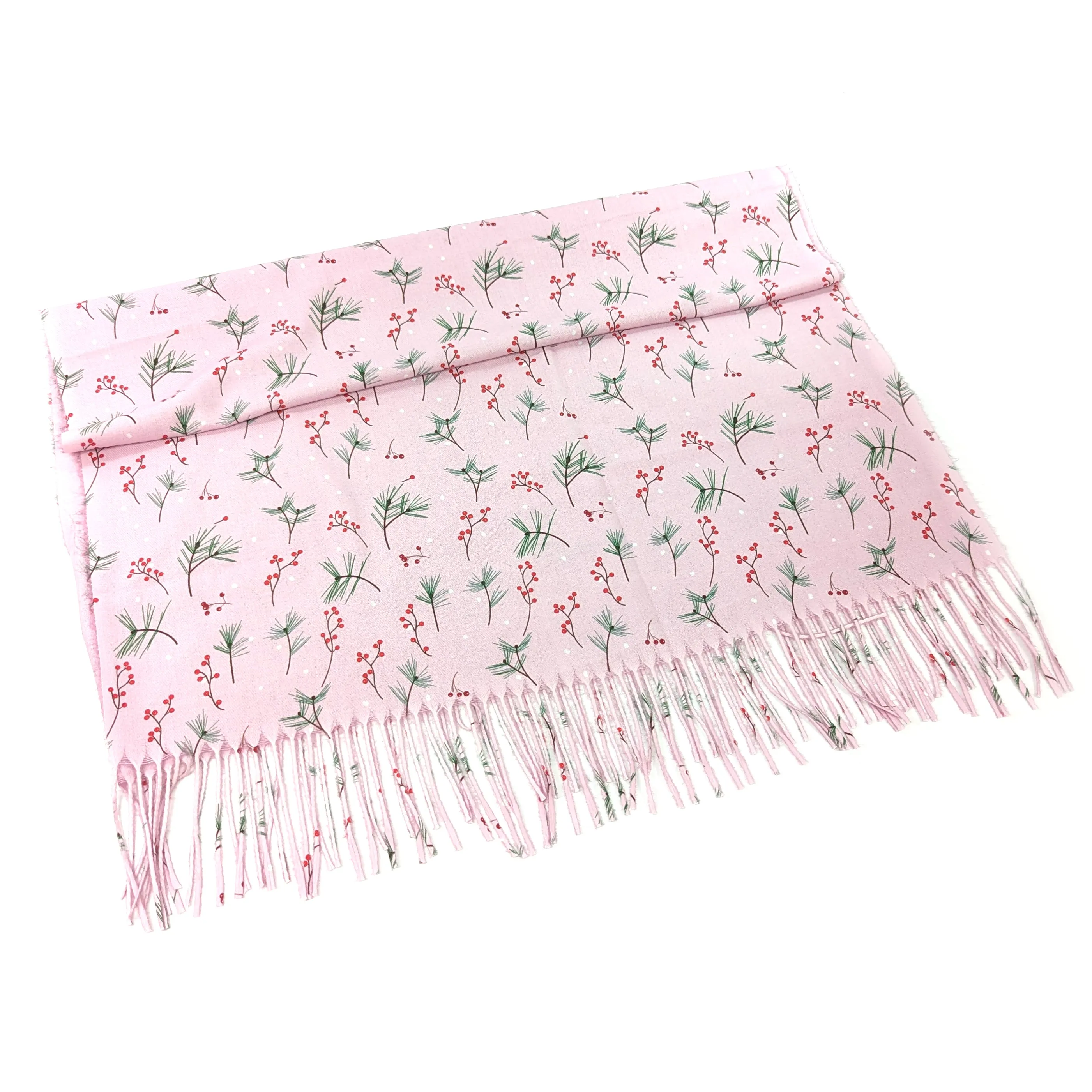 Blush Berry & Fern Pashmina Style Scarf - Exclusive Design