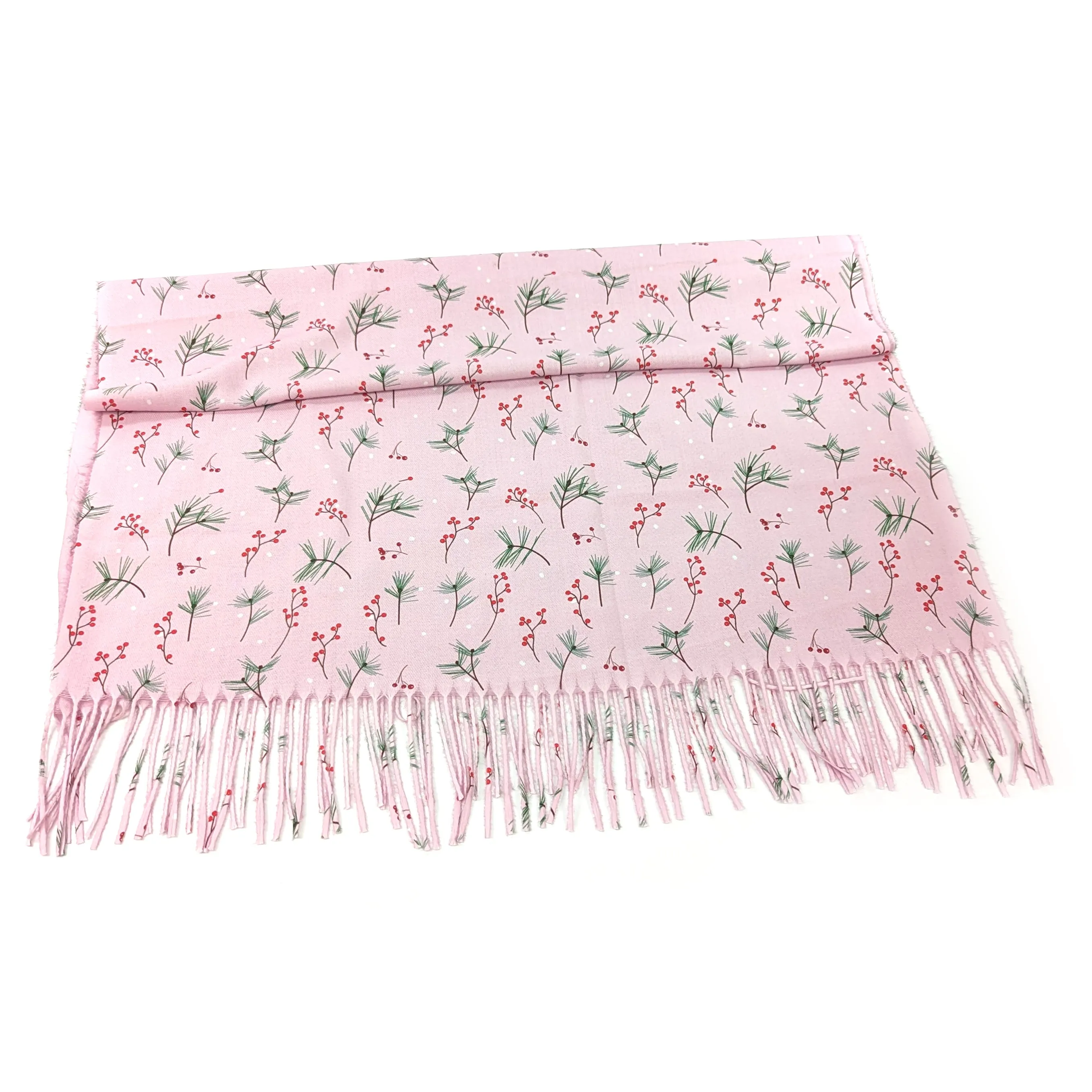 Blush Berry & Fern Pashmina Style Scarf - Exclusive Design