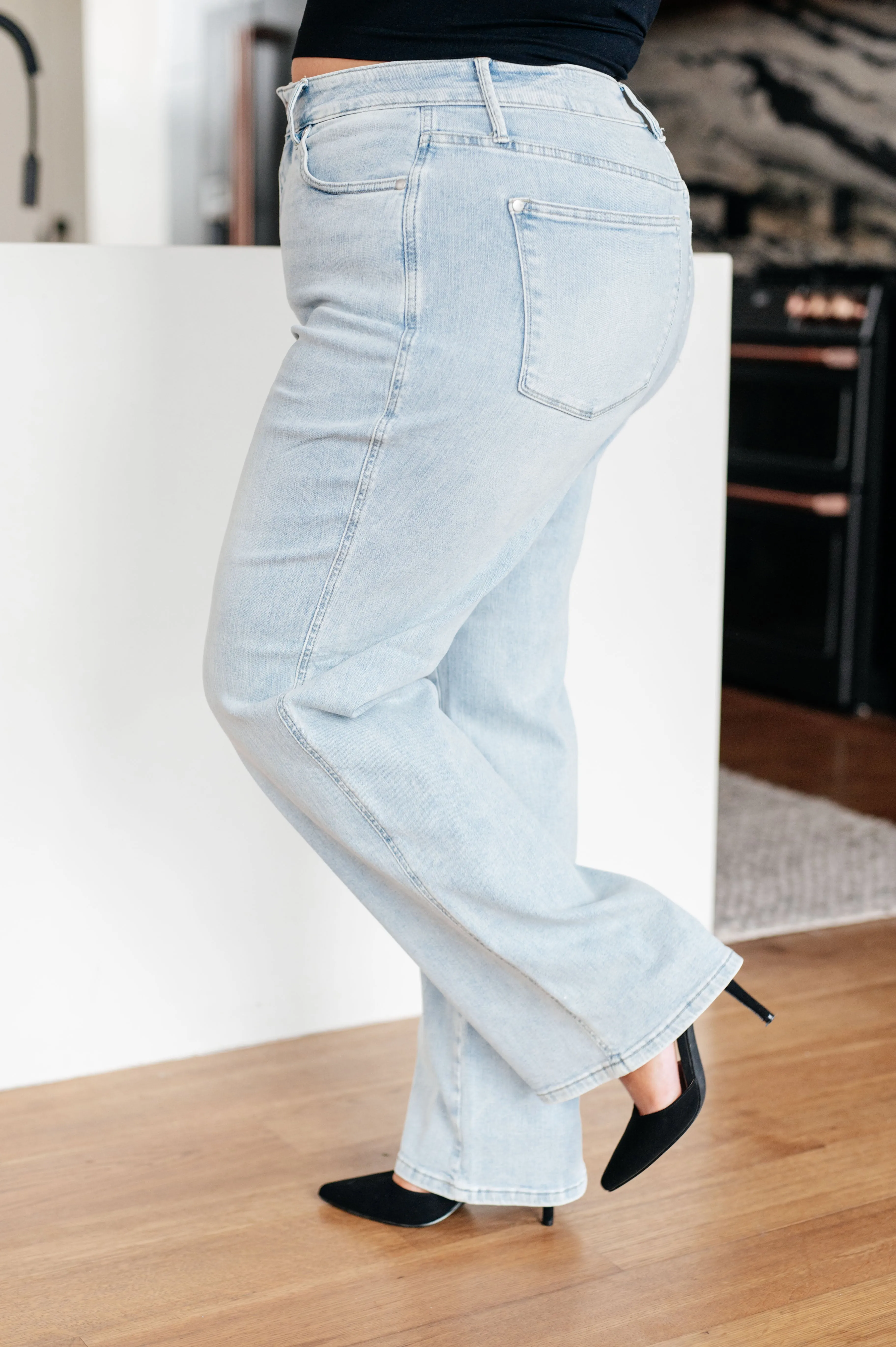 Brooke High Rise Control Top Vintage Wash Straight Jeans by Judy Blue