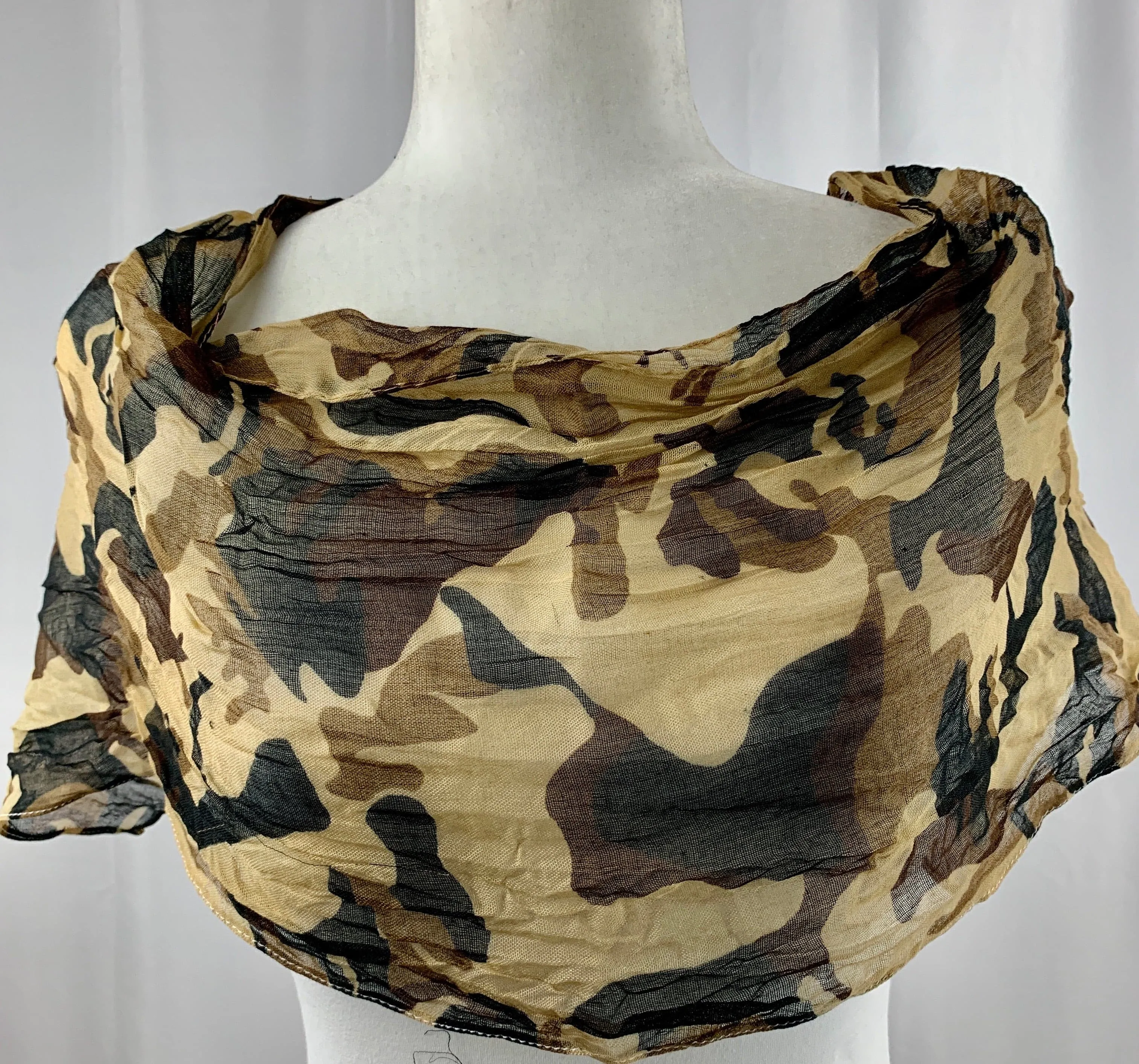 Brown Camo Neck Scarf