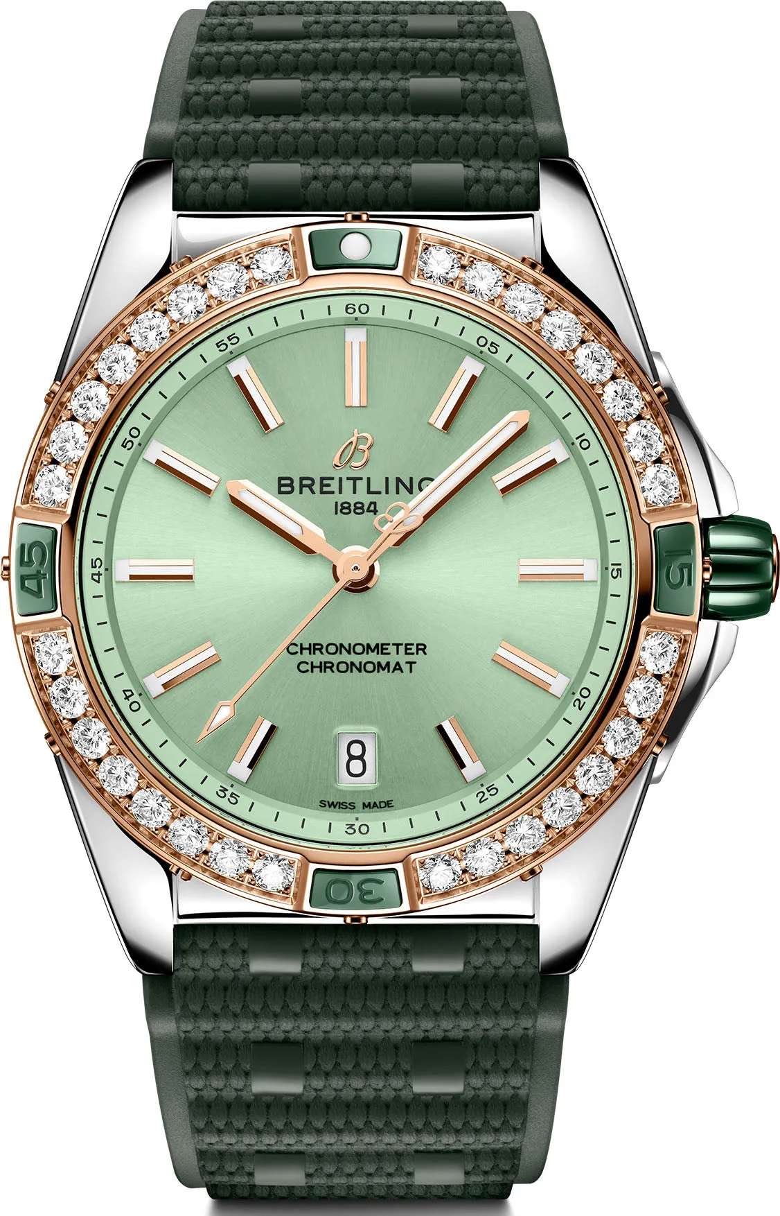 BRT Watch Super ChronoMT AutoMTic 38 Mint Green Rubber