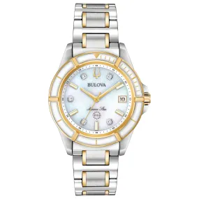 Bulova Womens Marine Star Two Tone Stainless Steel Diamond Accent Watch