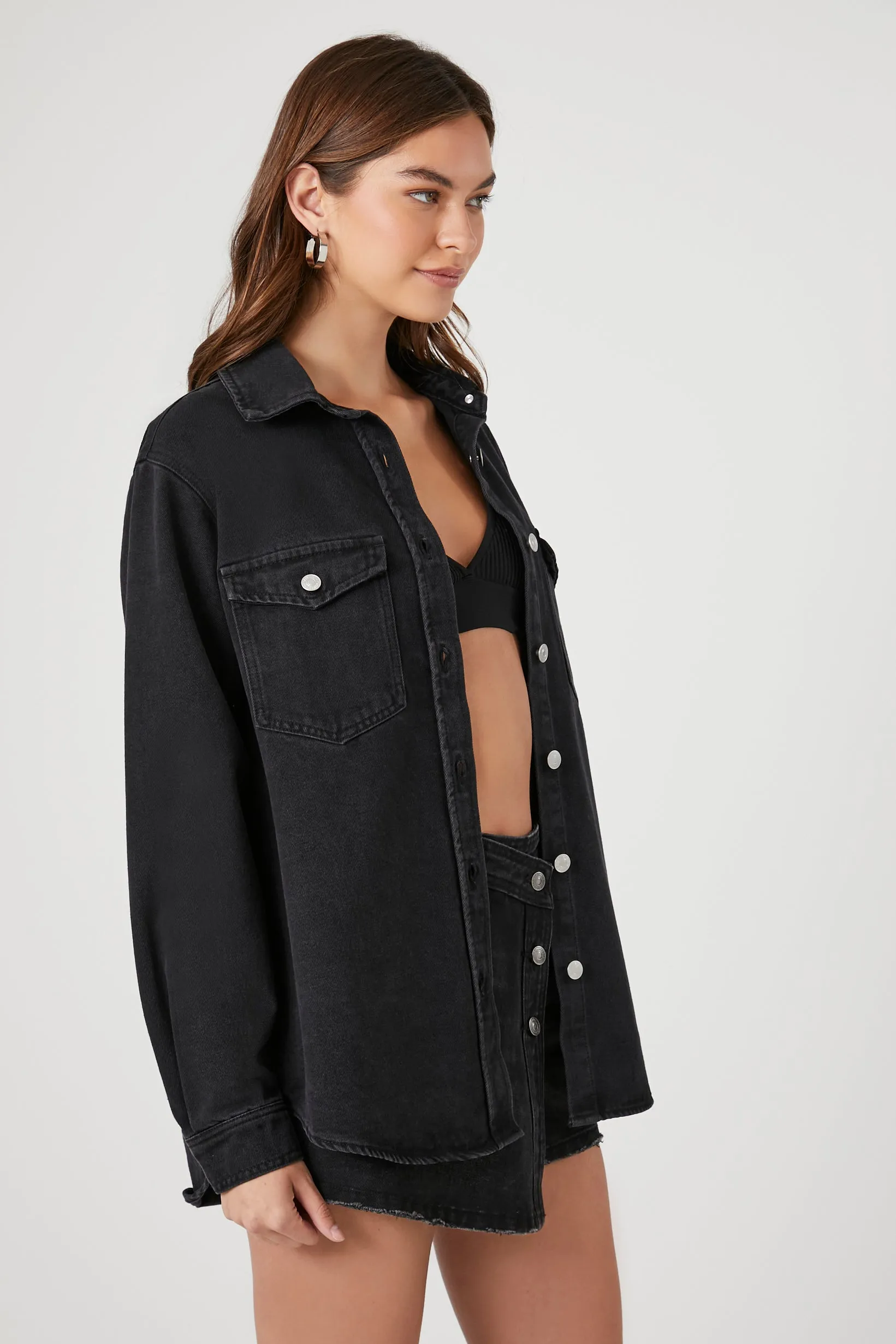 Button-Front Shacket