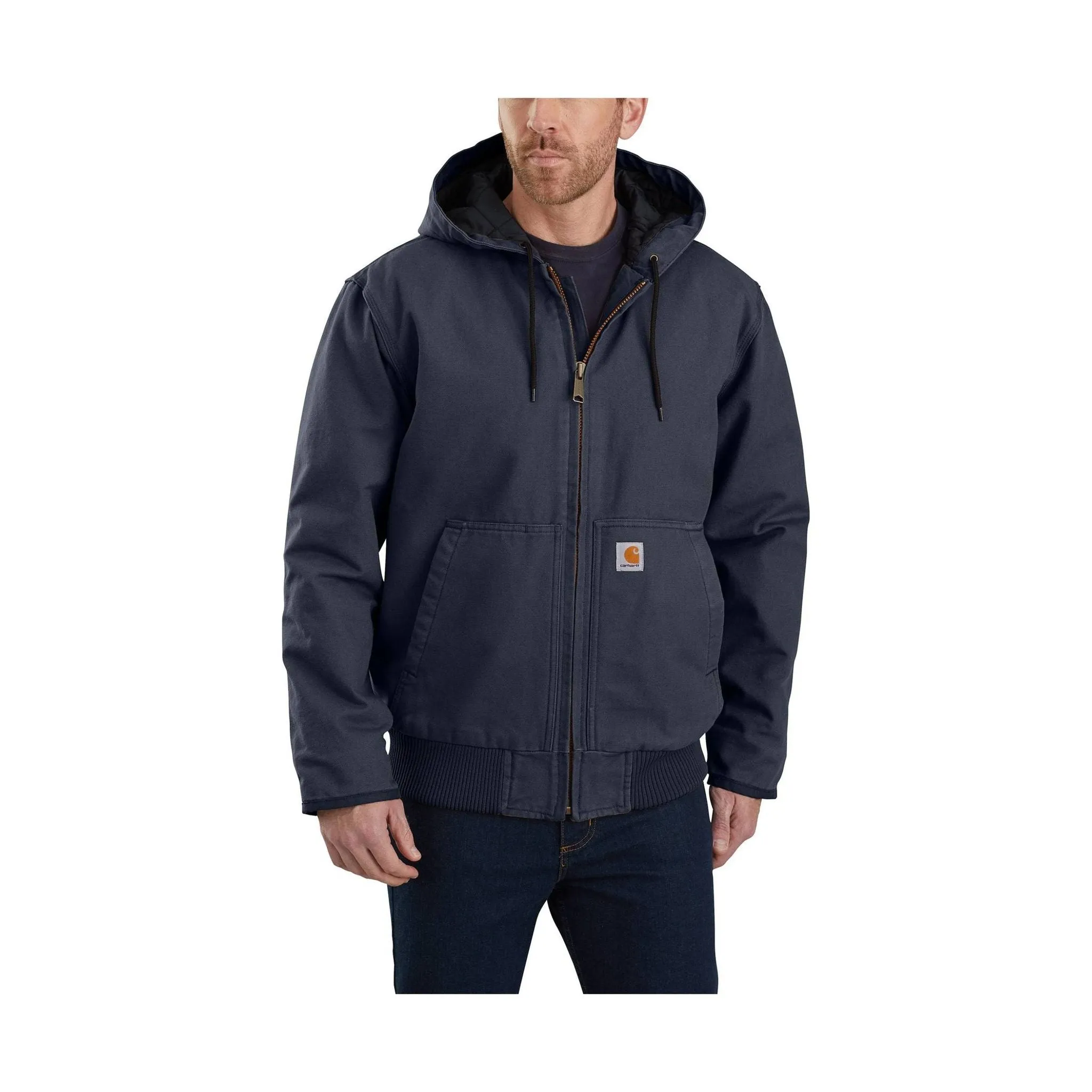 Carhartt Men's Loose Fit Washed Duck Insulated Active Jac - Navy