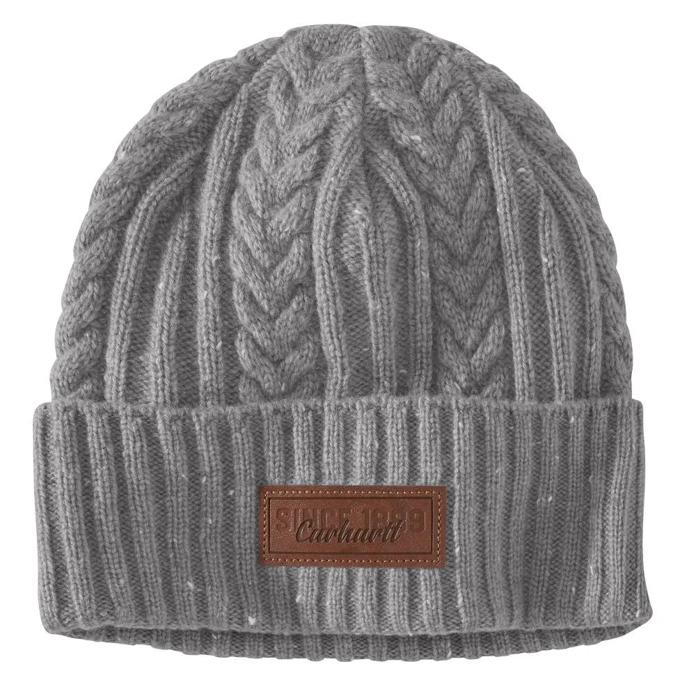 'Carhartt' Women's Rib Knit Fisherman Beanie - Asphalt Nep