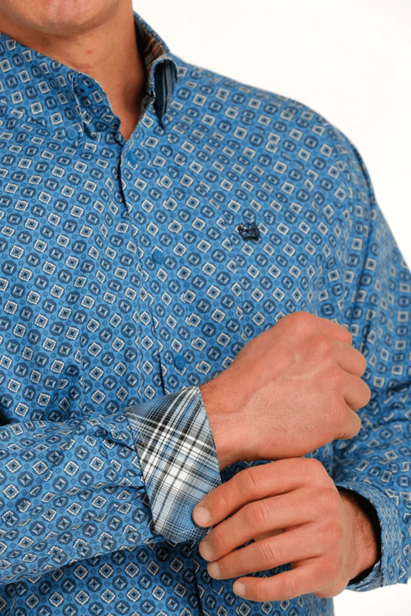 Cinch Shirt Mens Printed Light Blue