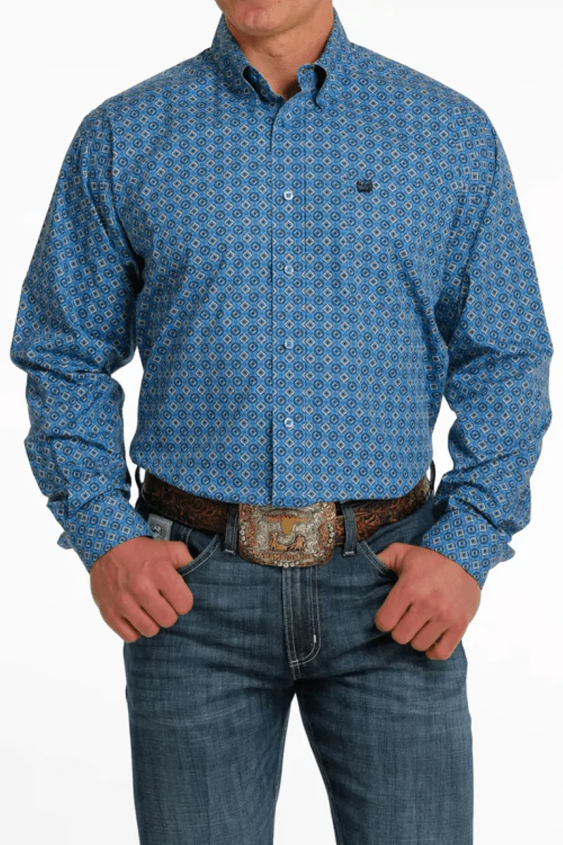 Cinch Shirt Mens Printed Light Blue