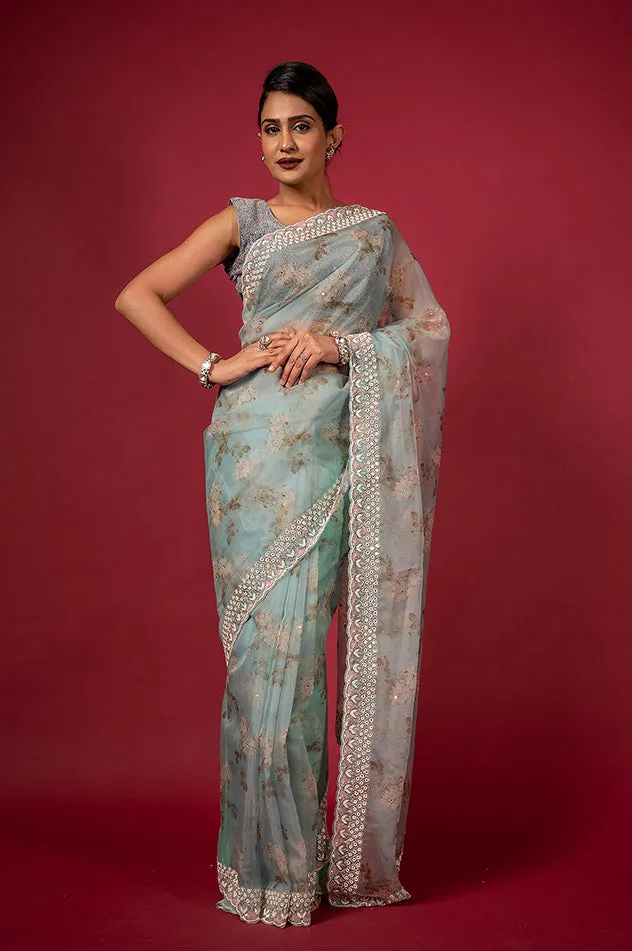 Cocktail Pastel Saree