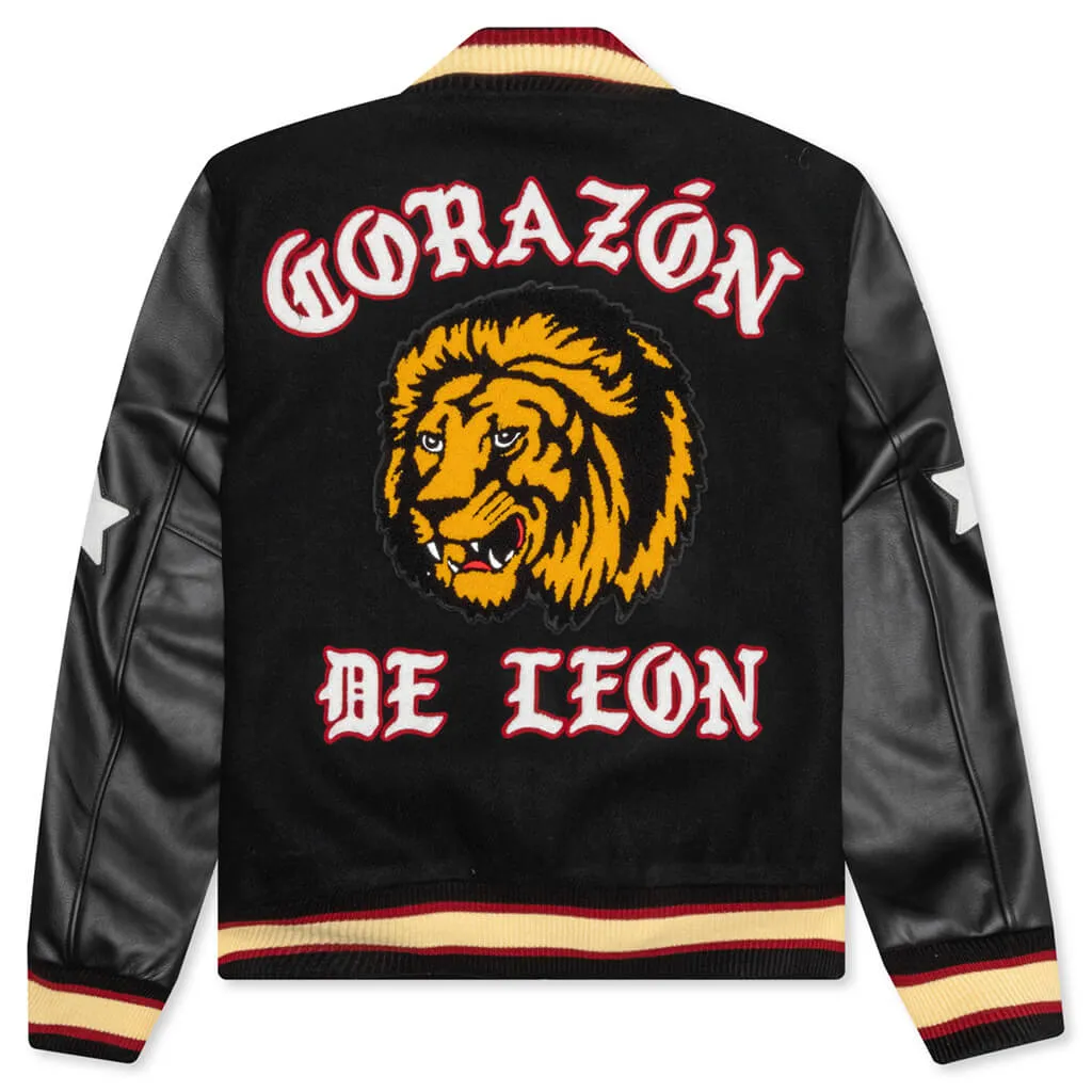 Corazon Varsity Jacket - Black/Black