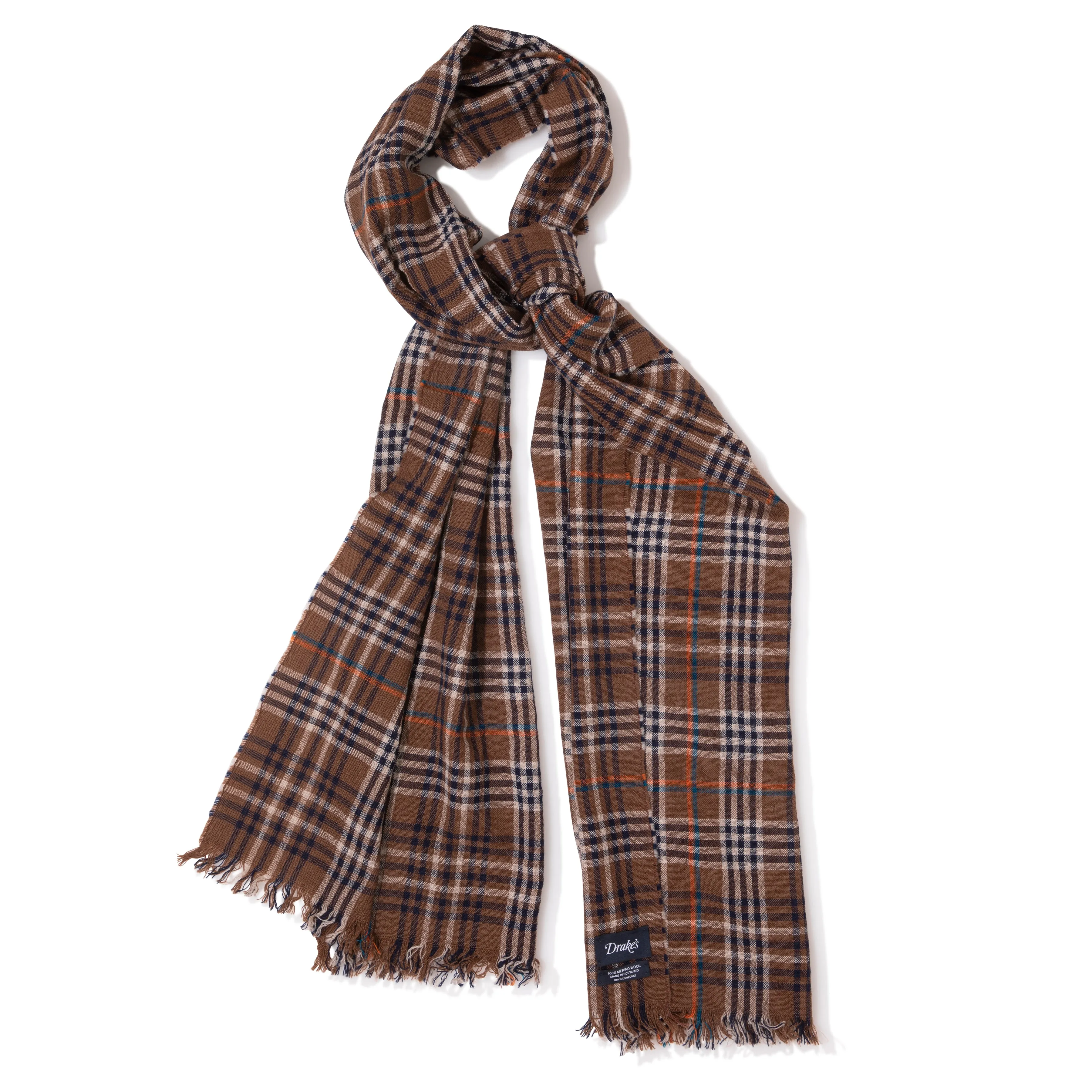 Crinkle Merino Check Scarf