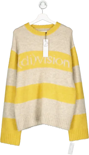 di vision Yellow Striped Logo Knit Sweater UK S