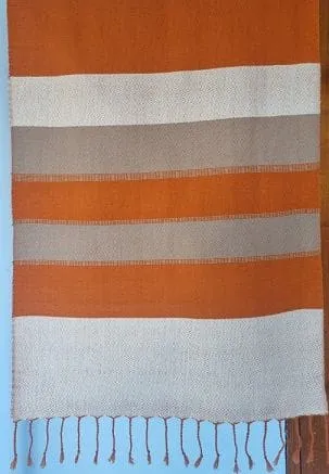 Diamond Multistripe rust scarf