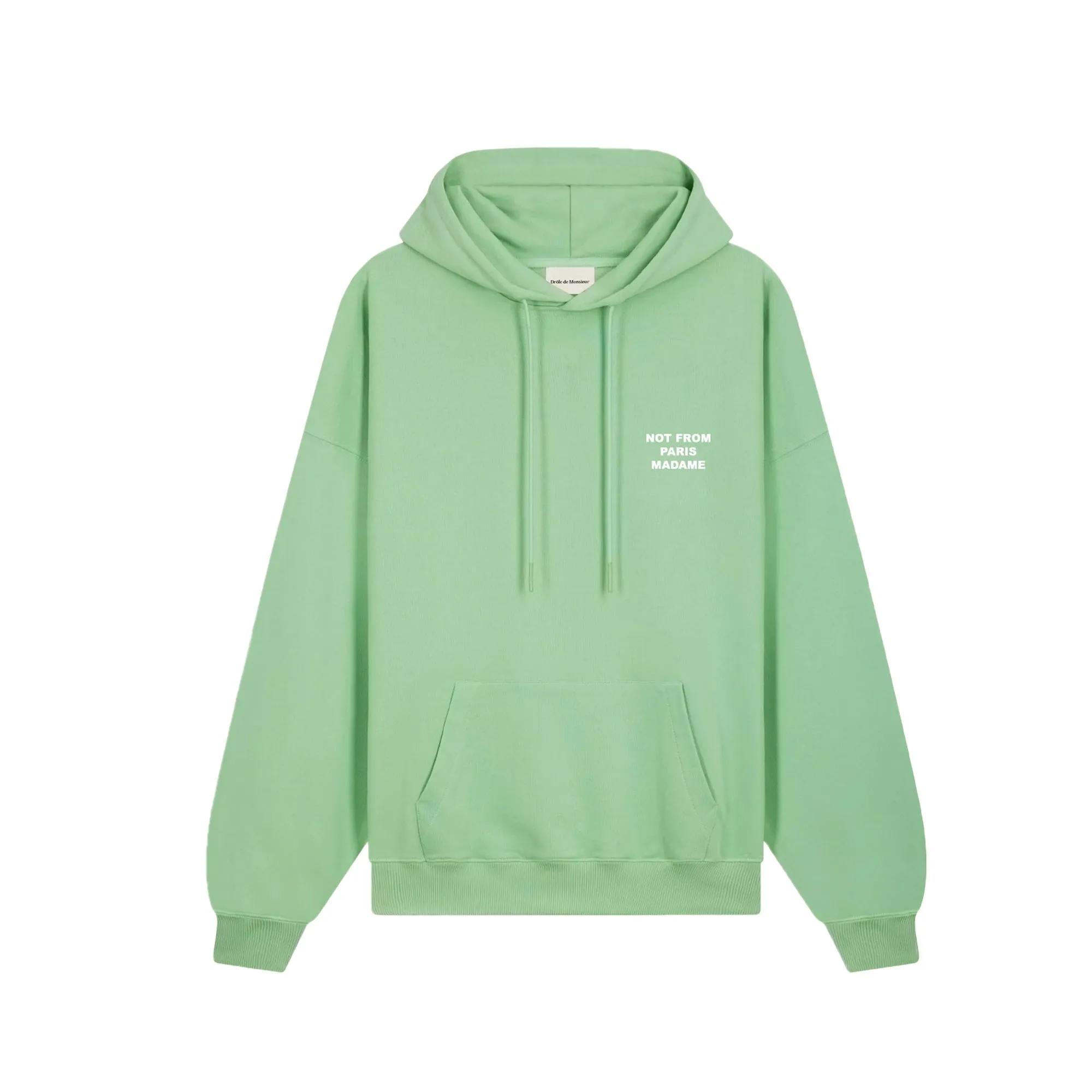 Drole De Monsieur Mens NFPM Slogan Hoodie Light Green