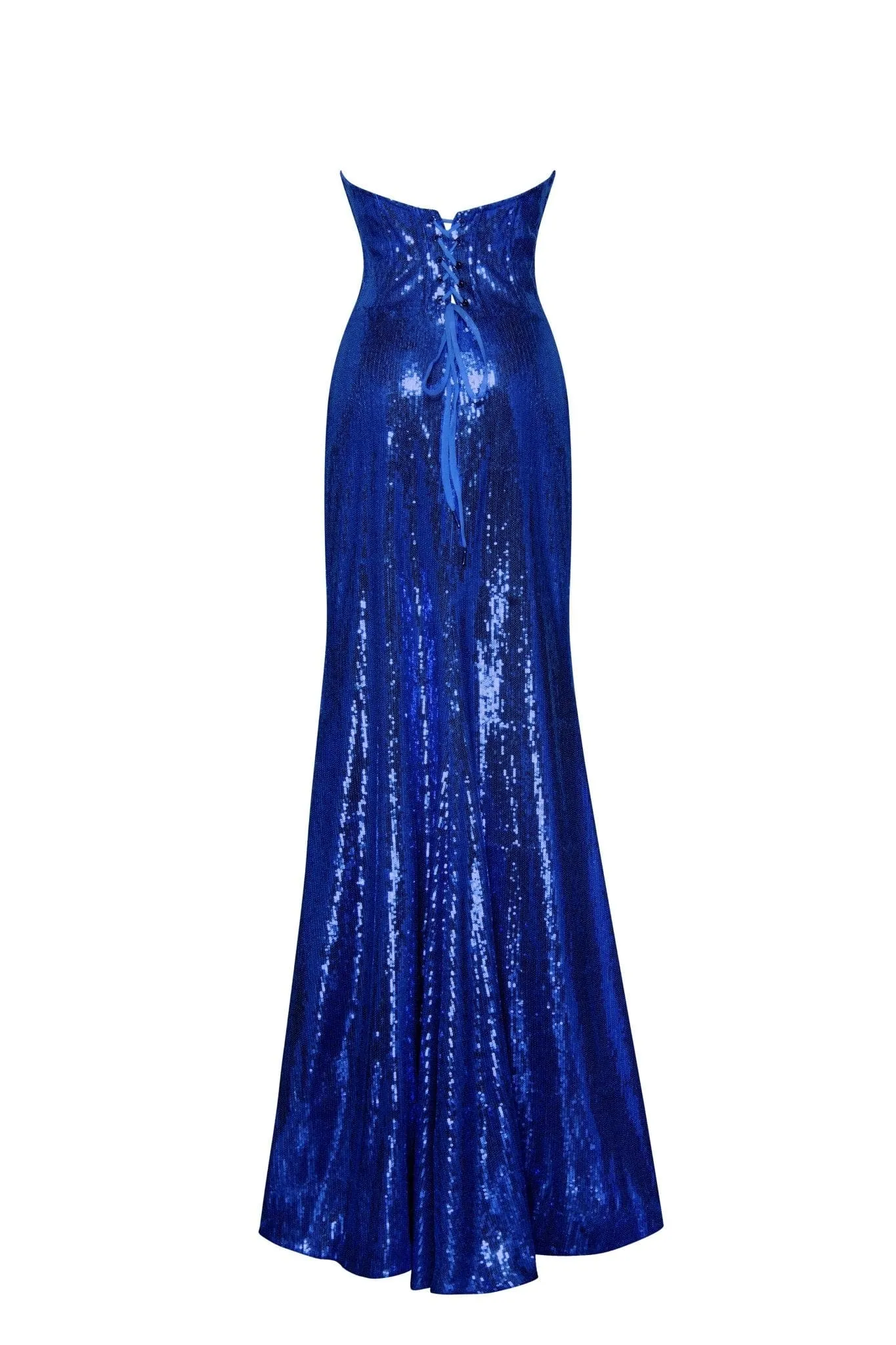 Electric blue maxi dress covered in sequins