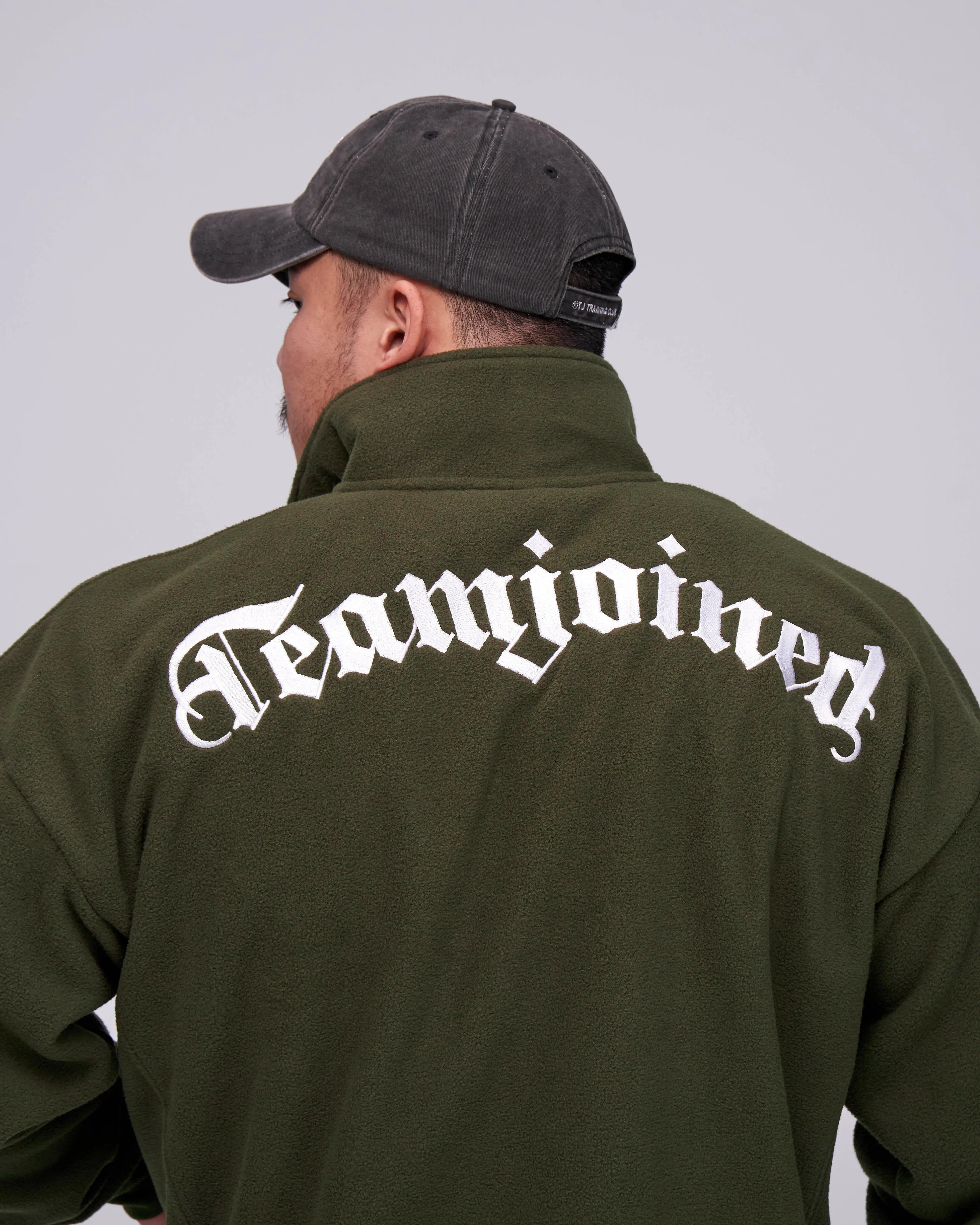 Embroidered Logo Sherpa Half-Zip Jacket