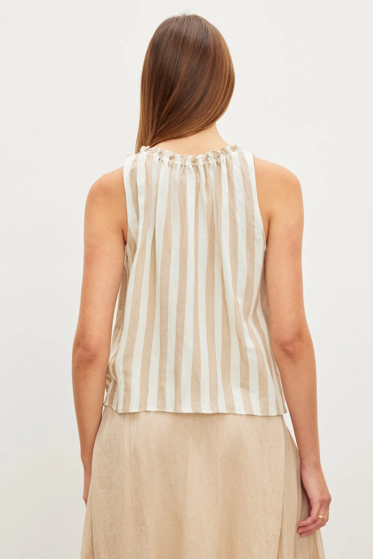 ERICA STRIPE LINEN TANK - VELVET