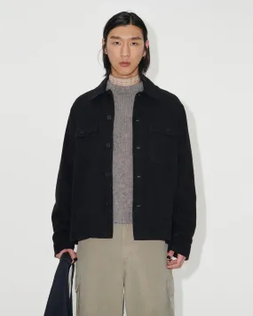 EVENING COACH JACKET / BLACK BRUSHED COTTON