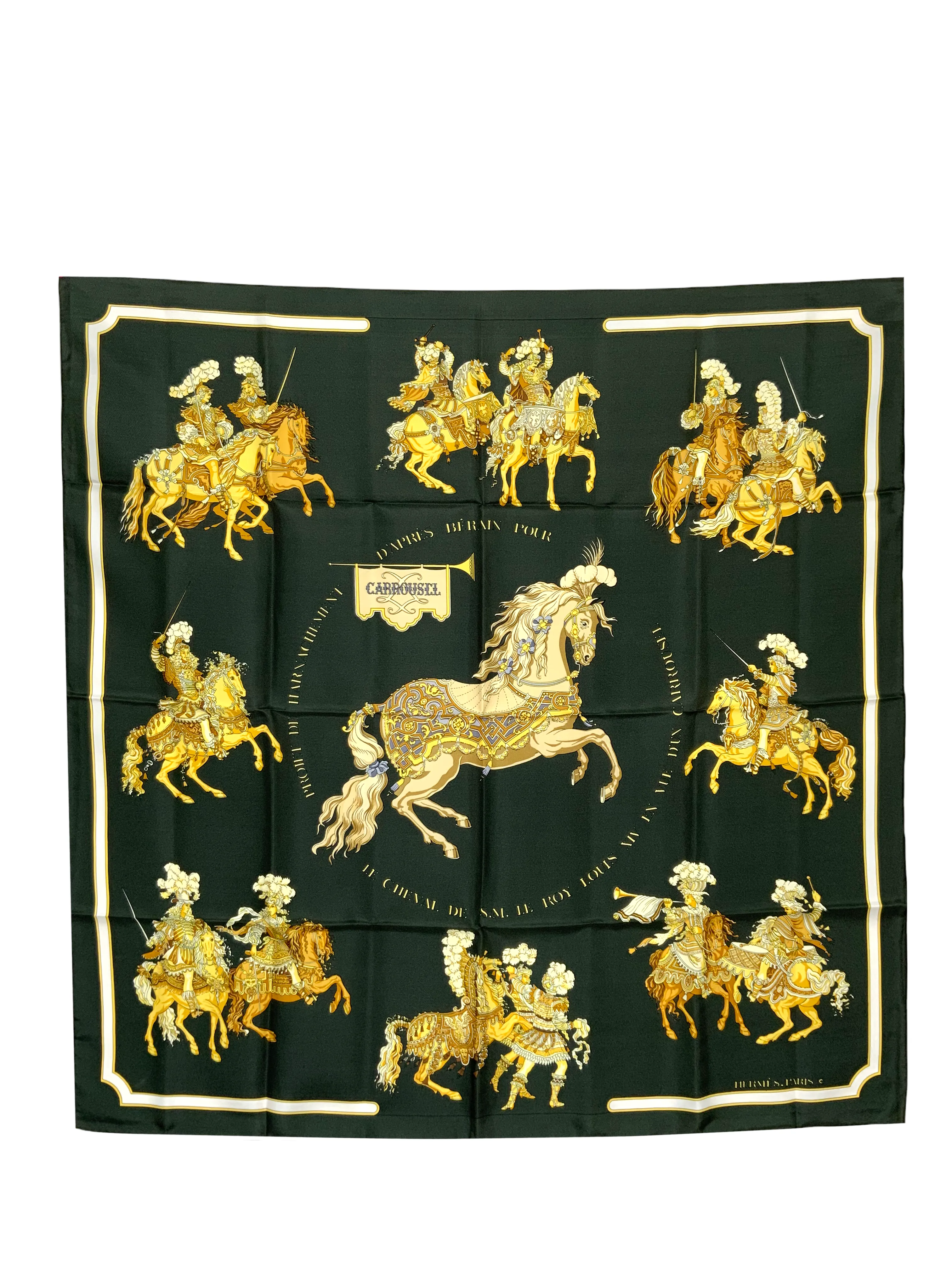 Hermes Carrousel Silk Scarf 90