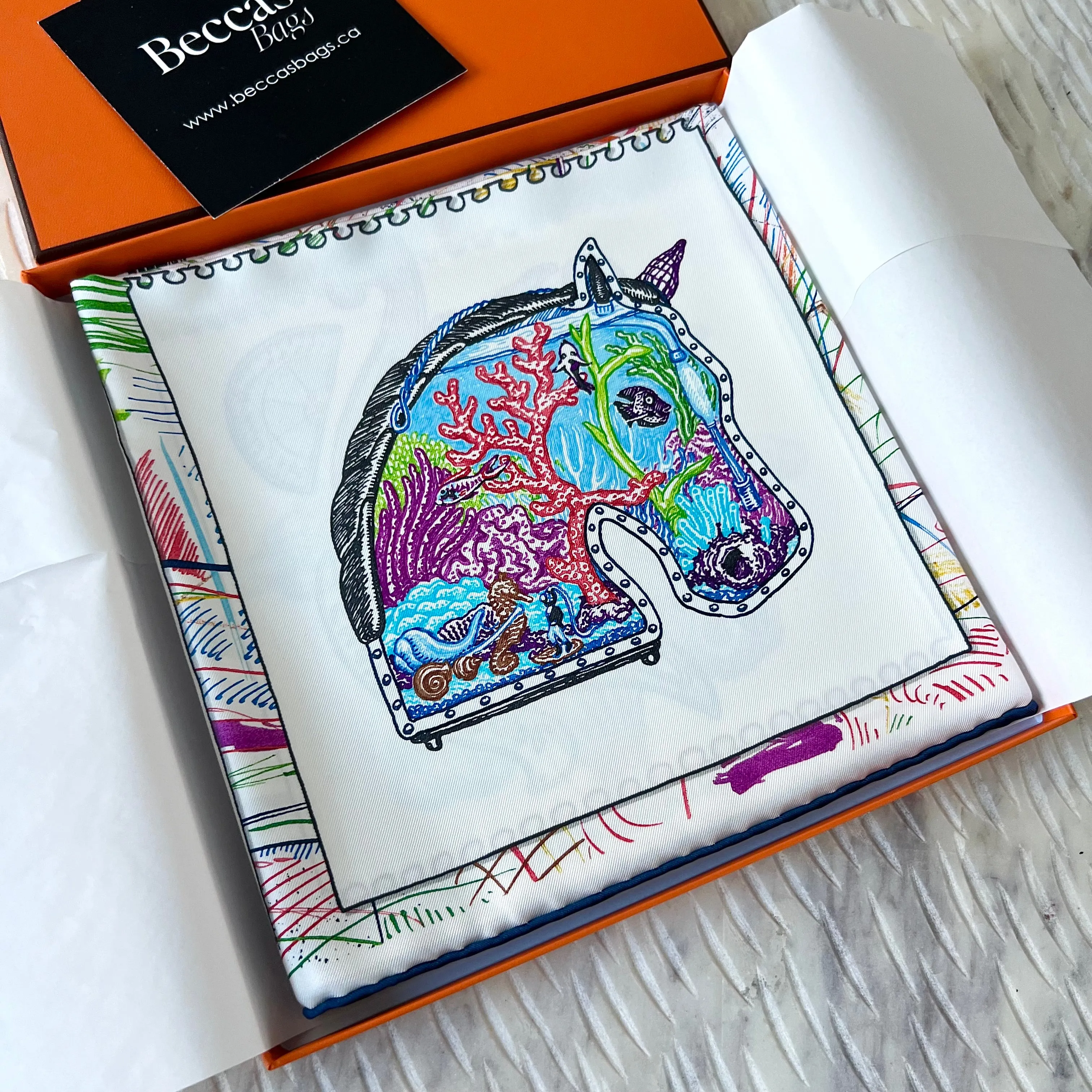 Hermes Chevaloscope scarf 90