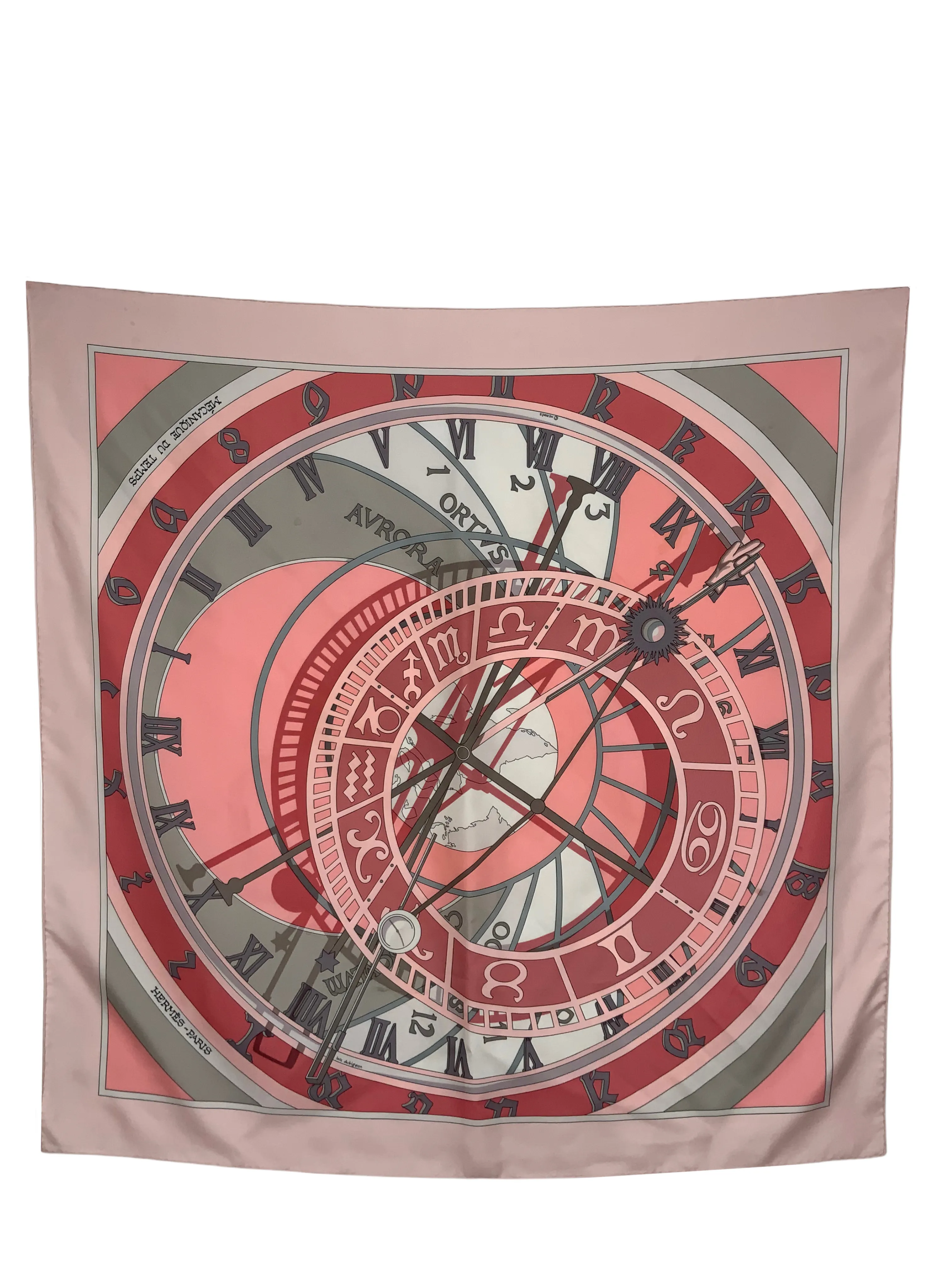 Hermes Mecanique Du Temps Silk Scarf 90