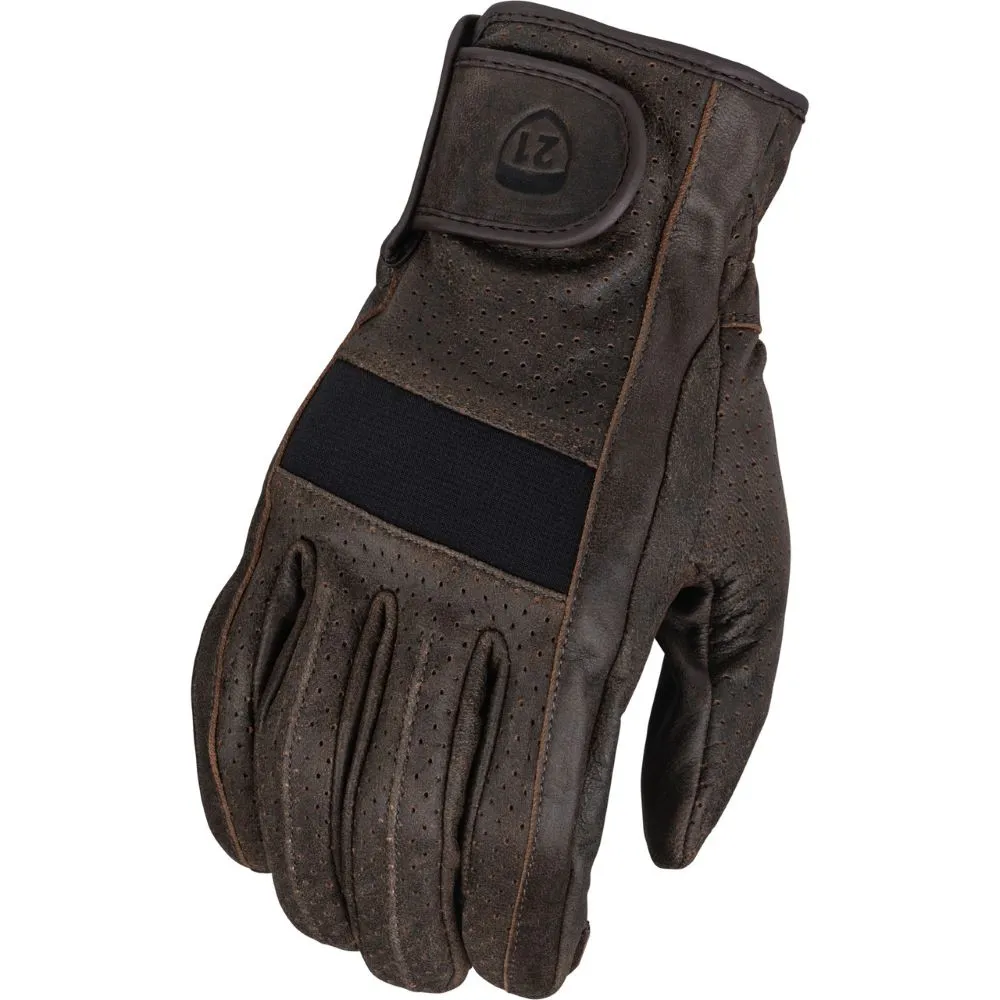 'Highway 21' Men's Jab Full Perforated Glove - Brown