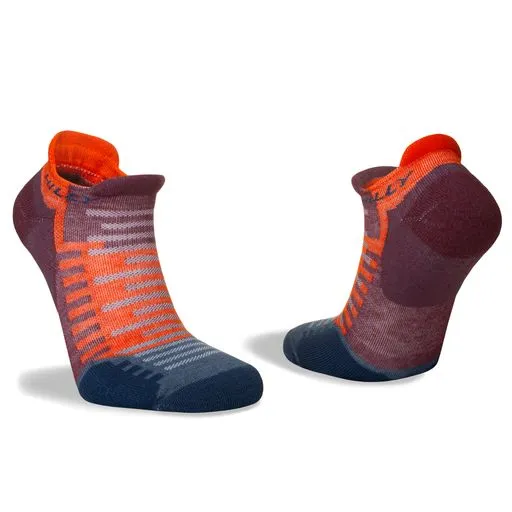 Hilly Active Socklet Min - Burgandy/Orange