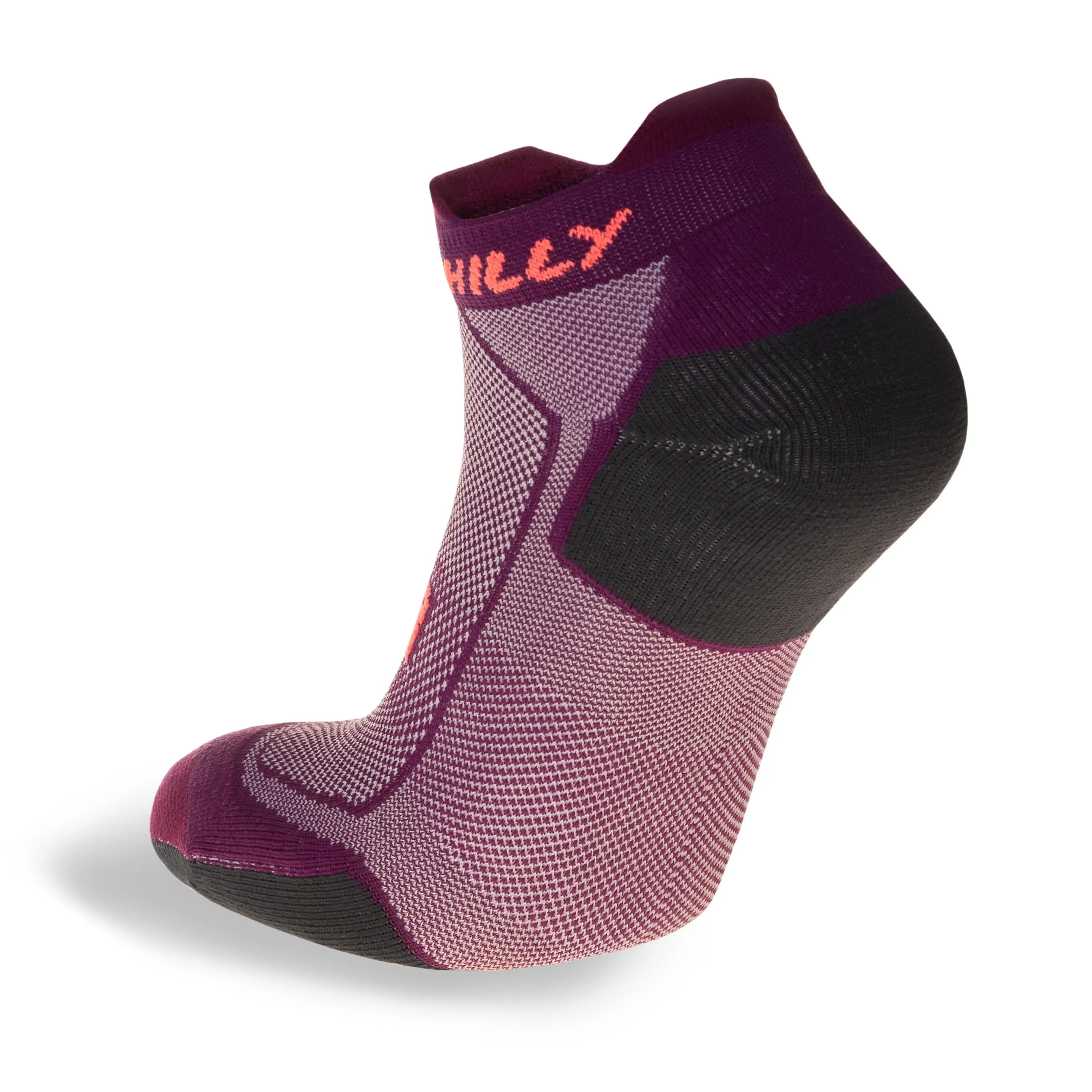 Hilly Women's Active Socklet Minimum Cushioning - Grape Juice/Charcoal