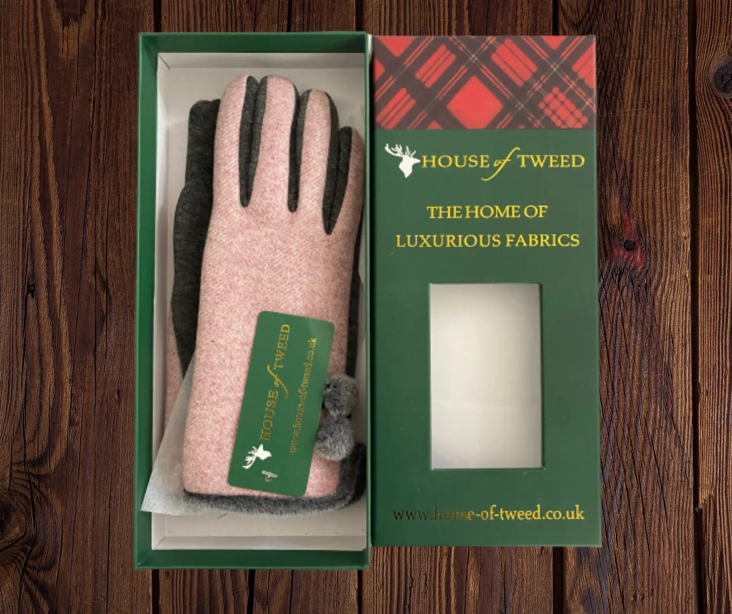 House Of Tweed Ladies Tartan Check Soft Gloves One Size