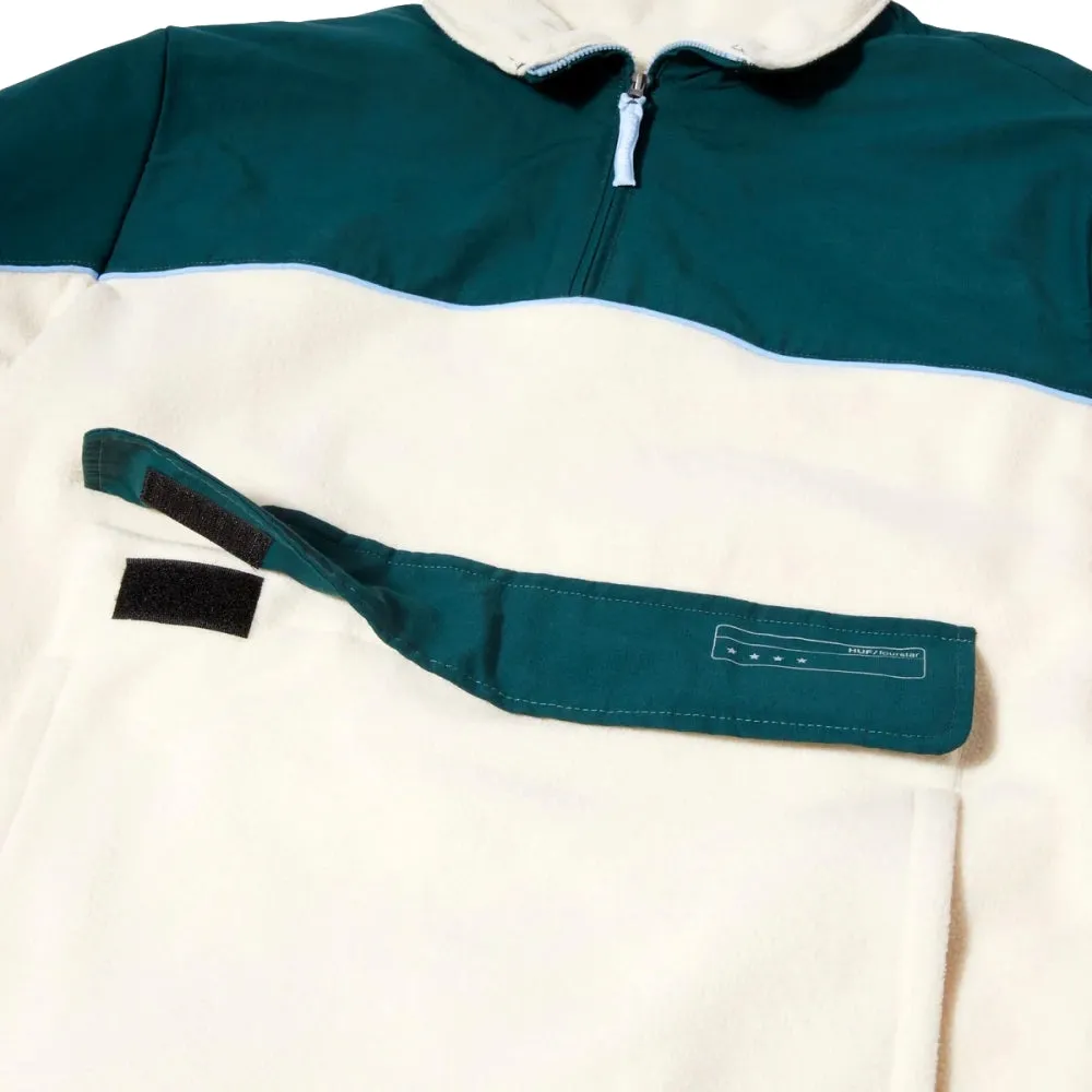 HUF HUF X CRAILTAP CONTINENT 1/4 ZIP POLAR FLEECE-NATURAL