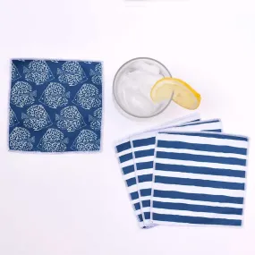 Indigo Fish blu Kitchen Reusable Cocktail Napkins (Set of 8)