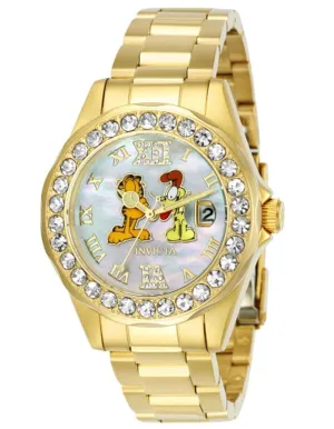 INVICTA Character Collection Womens Watch - Garfield/Odie - Gold-Tone - Crystals