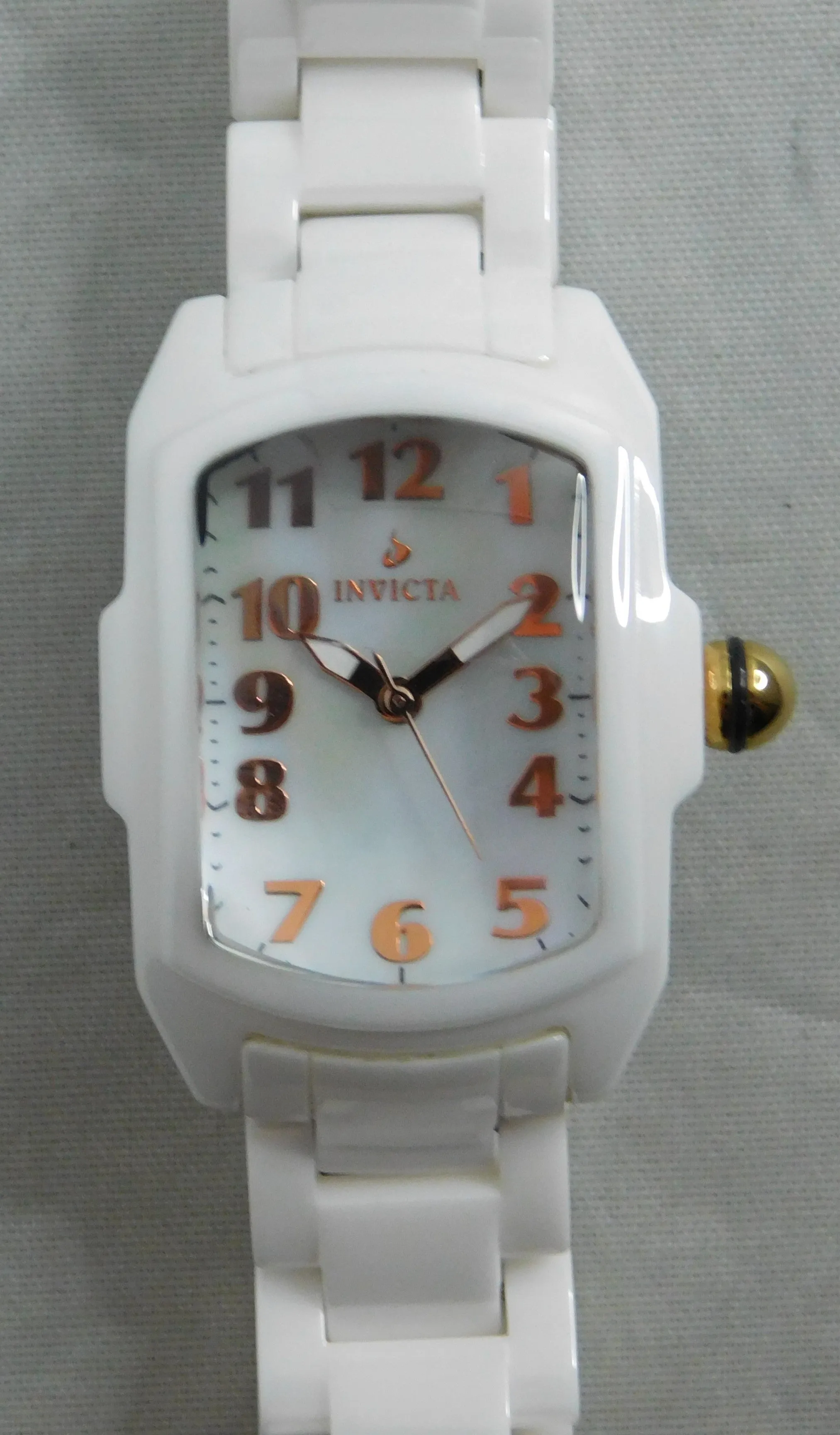 Invicta Lupah Model 1962 White Ceramic With White MOP Dial Ladies Watch....29mm