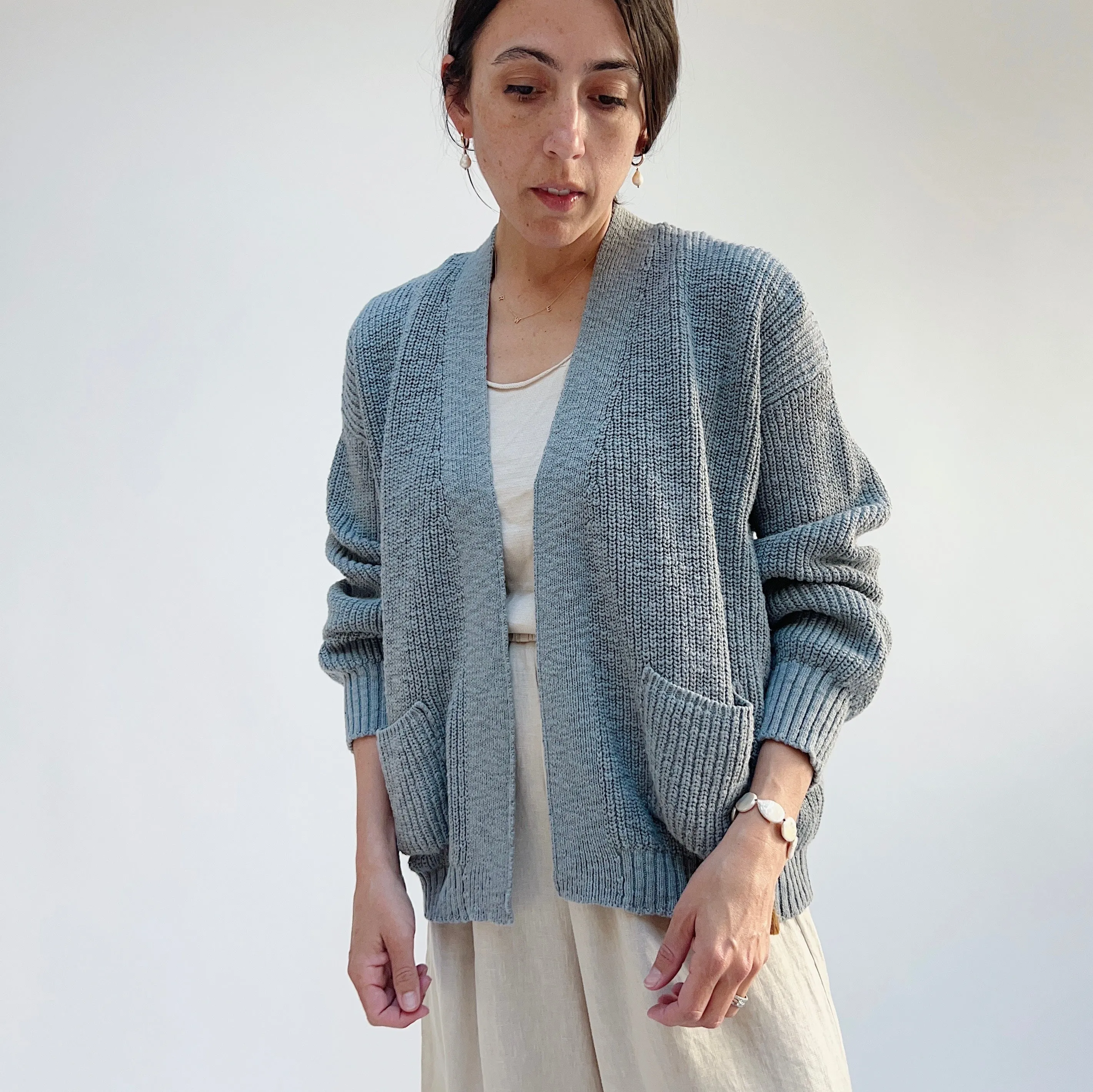 It Is Well | Easy Cardigan in Blue Grey