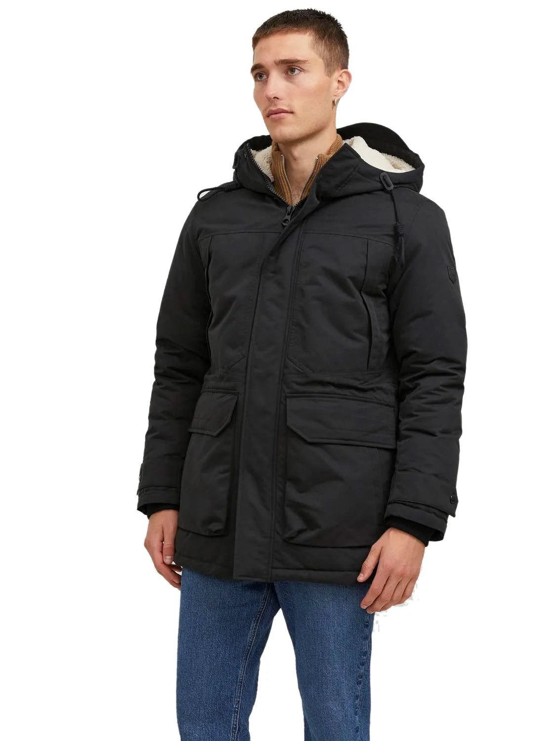 Jack & Jones Mens 'JJECLIP' Hooded Parka Jacket