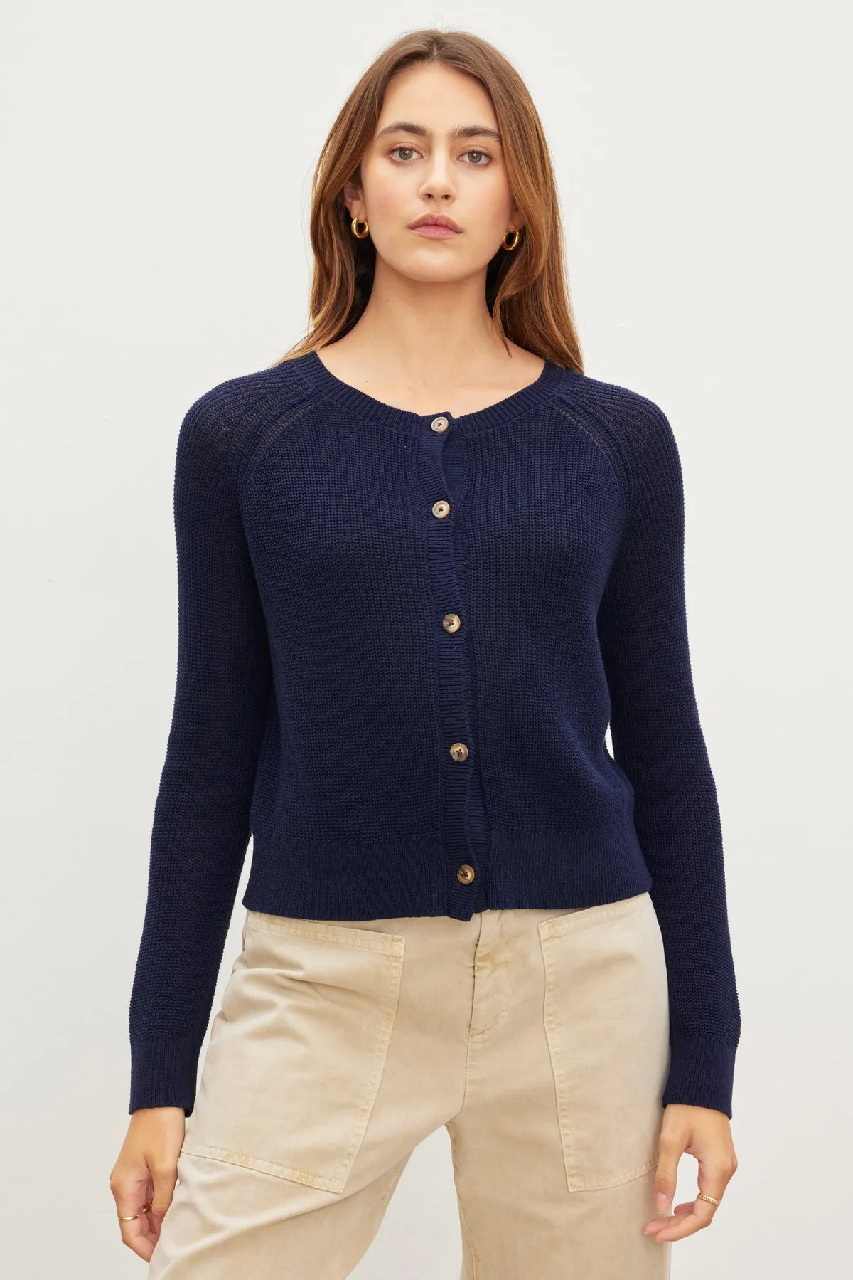 KARLY COTTON BUTTON DETAIL SWEATER - VELVET