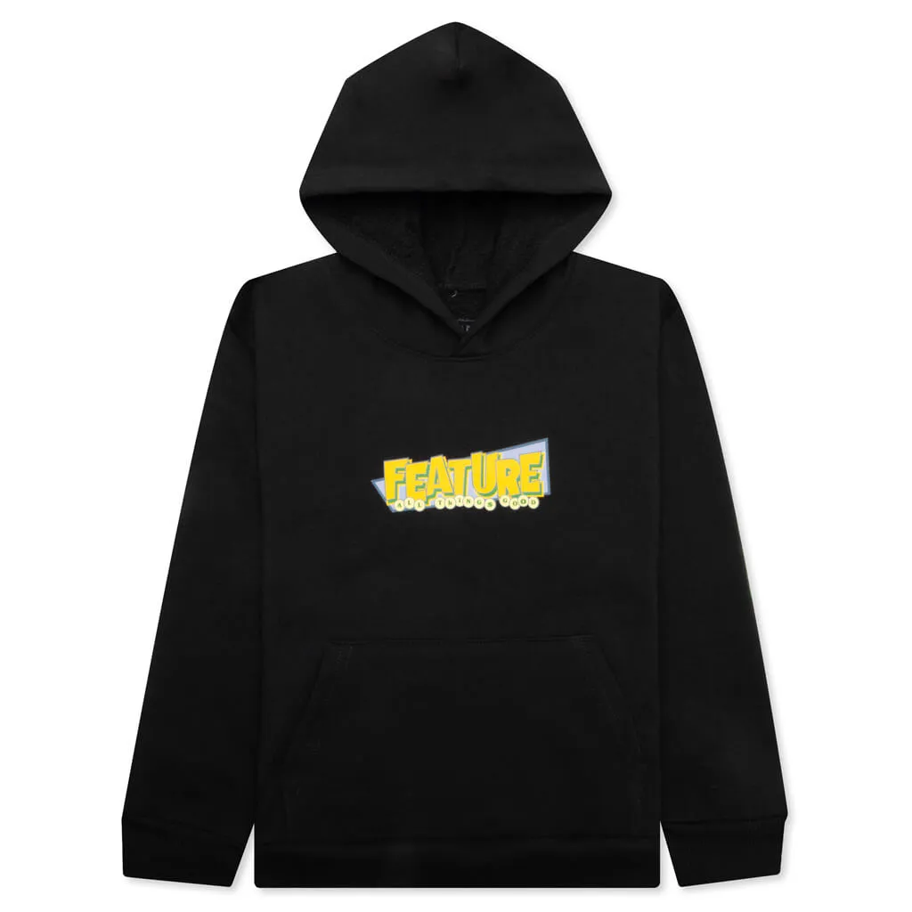 Kids Retro Hoodie - Black