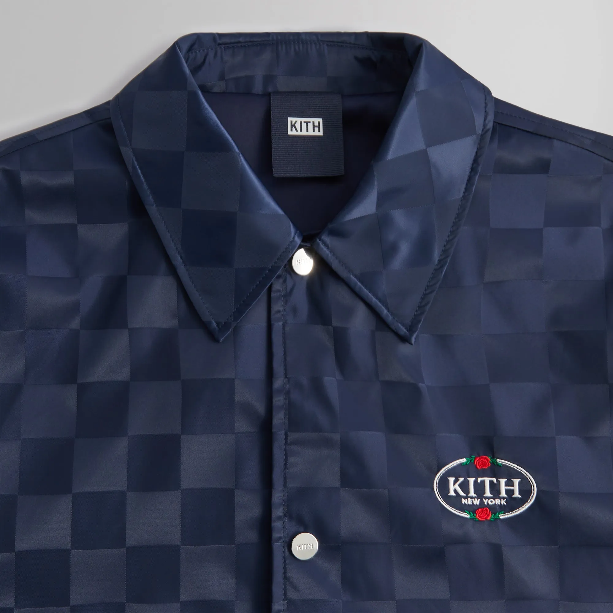 Kith Checkered Satin Coaches Jacket - Nocturnal