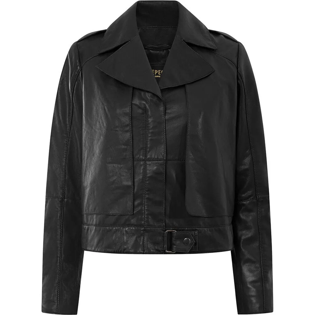 Lola biker jacket in soft leather / 50998 - Black (Nero)