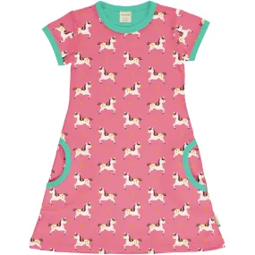 Maxomorra Unicorn Organic Cotton Short Sleeved Dress